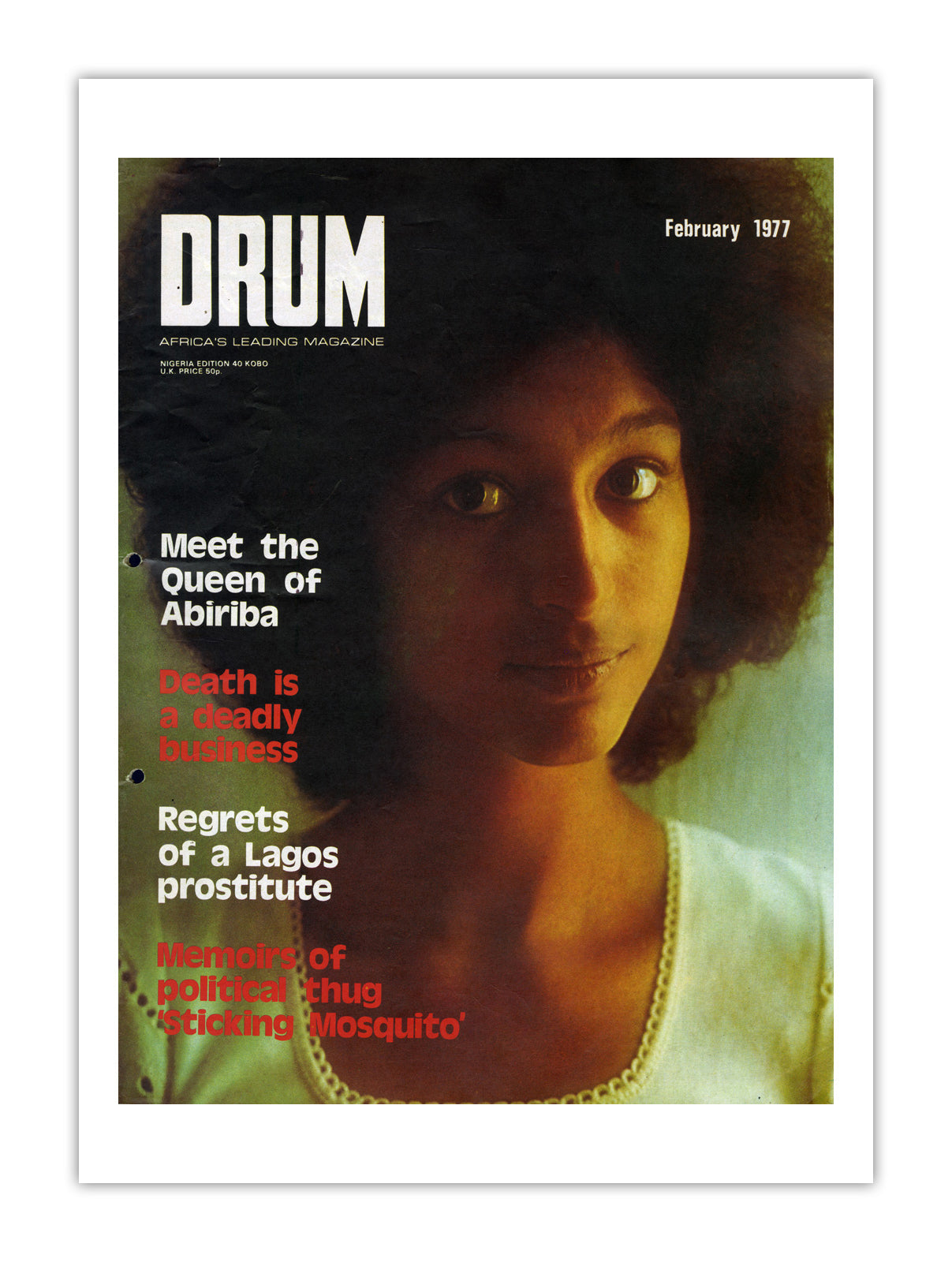 Nigeria Drum Magazine cover, February 1977 – archival poster print