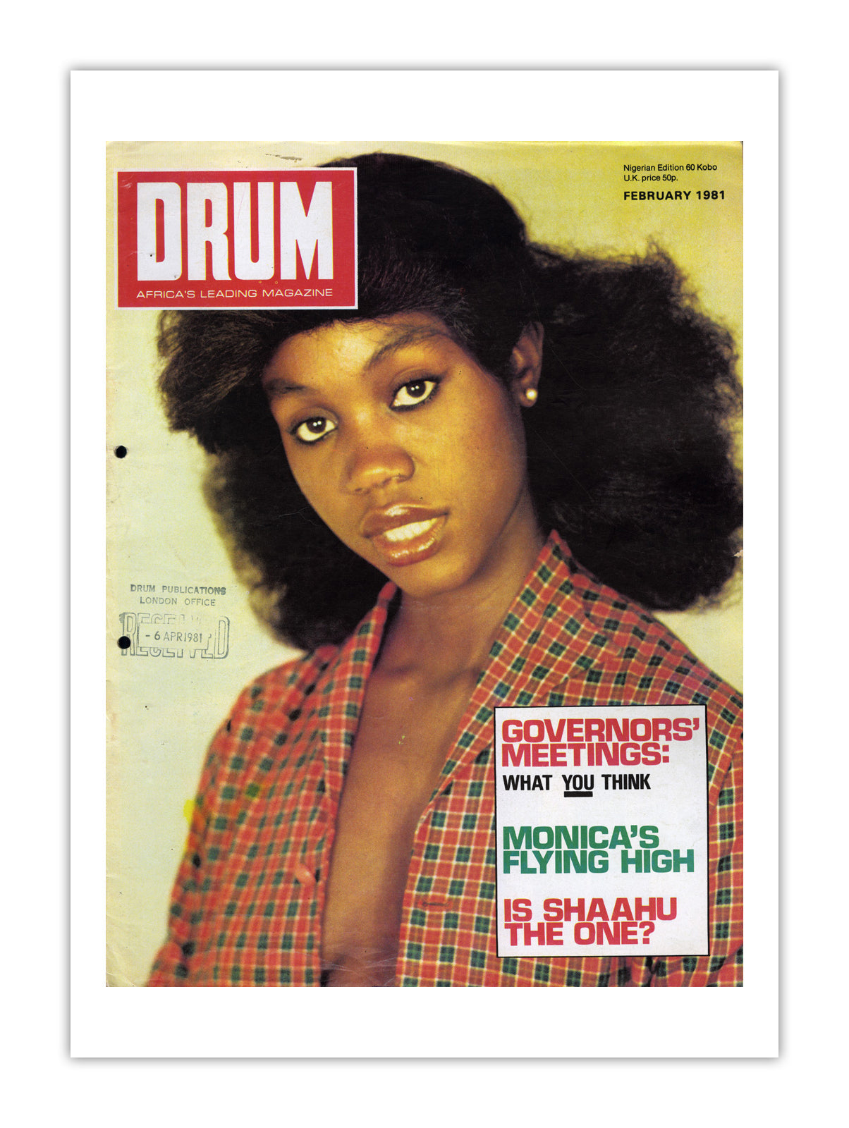 Nigeria Drum Magazine cover, February 1981 – archival poster print