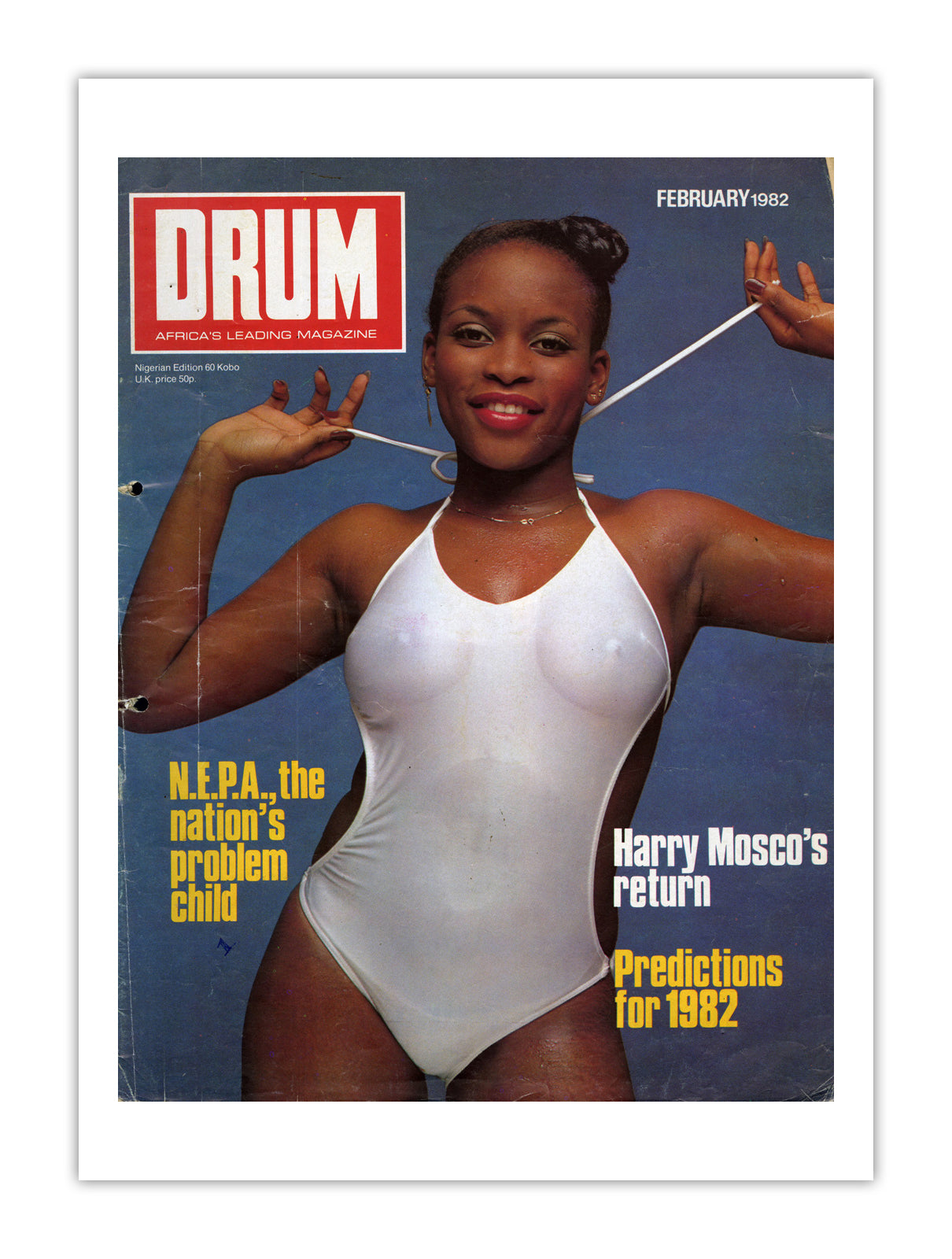 Nigeria Drum Magazine cover, February 1982 – archival poster print