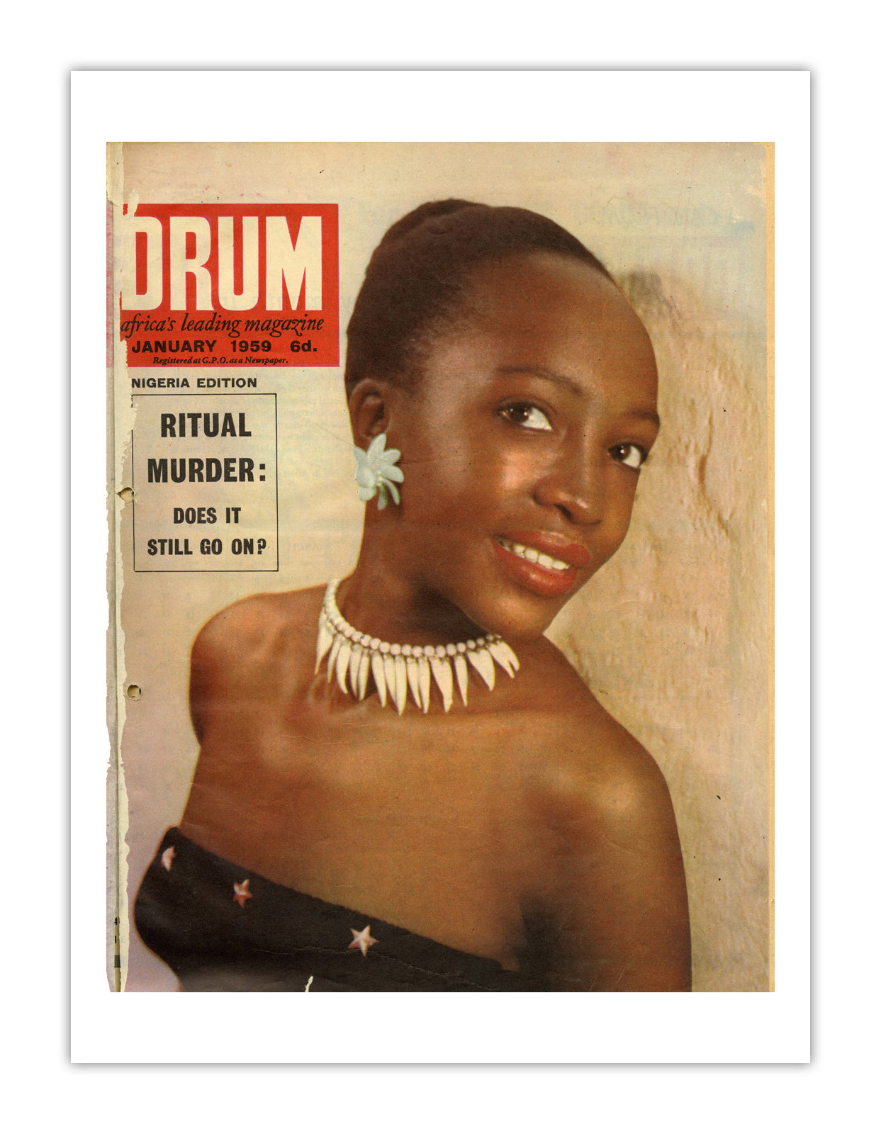 Nigeria Drum Magazine cover, January 1959 – archival poster print