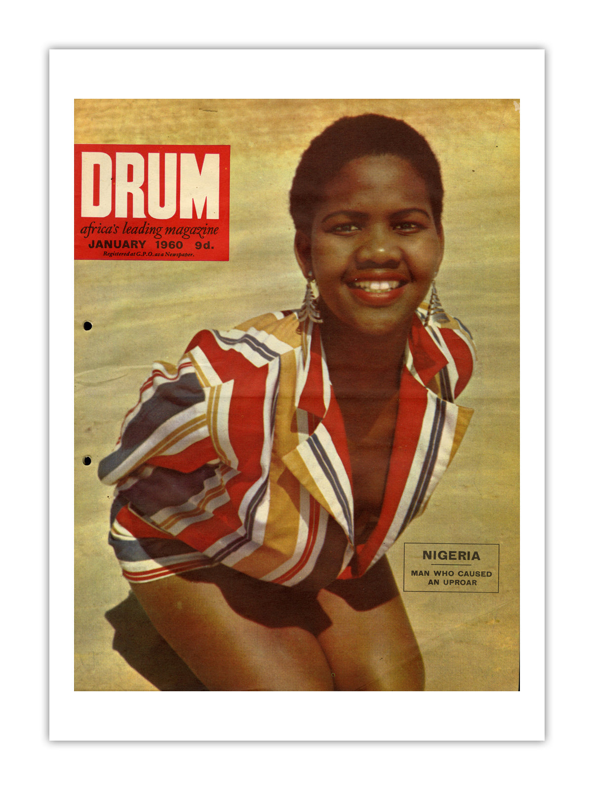 Nigeria Drum Magazine cover, January 1960 – archival poster print