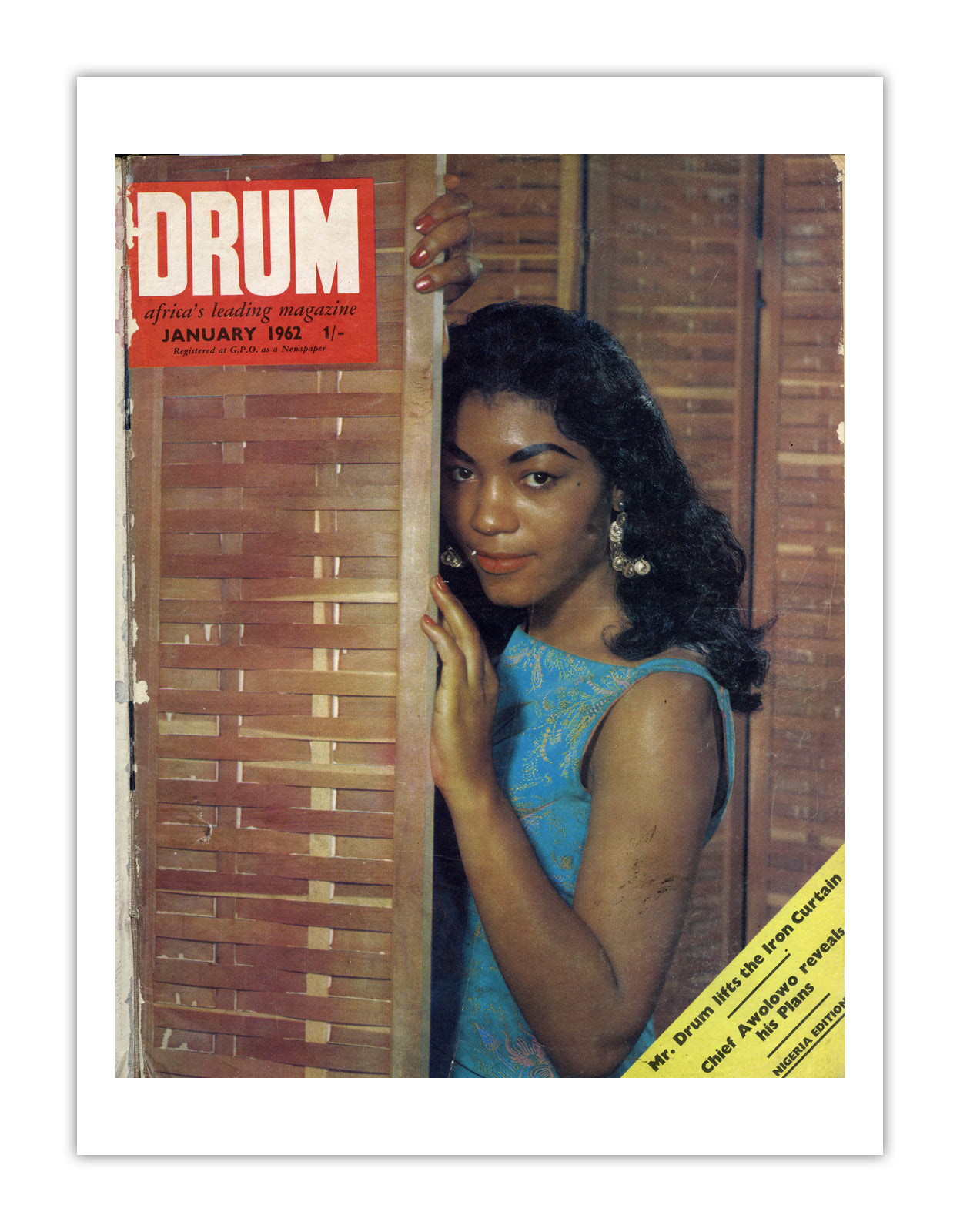 Nigeria Drum Magazine cover, January 1962 – archival poster print