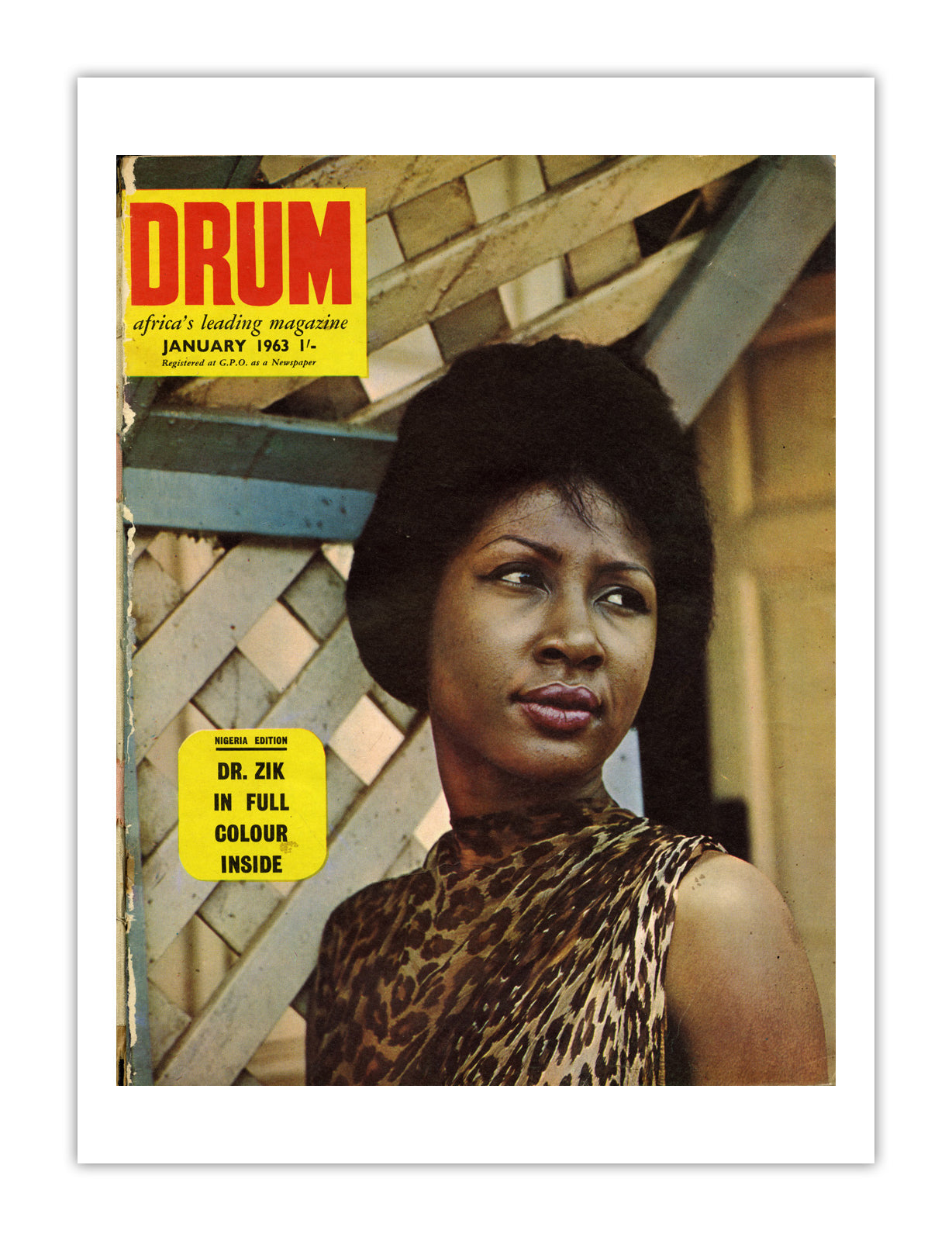 Nigeria Drum Magazine cover, January 1963 – archival poster print