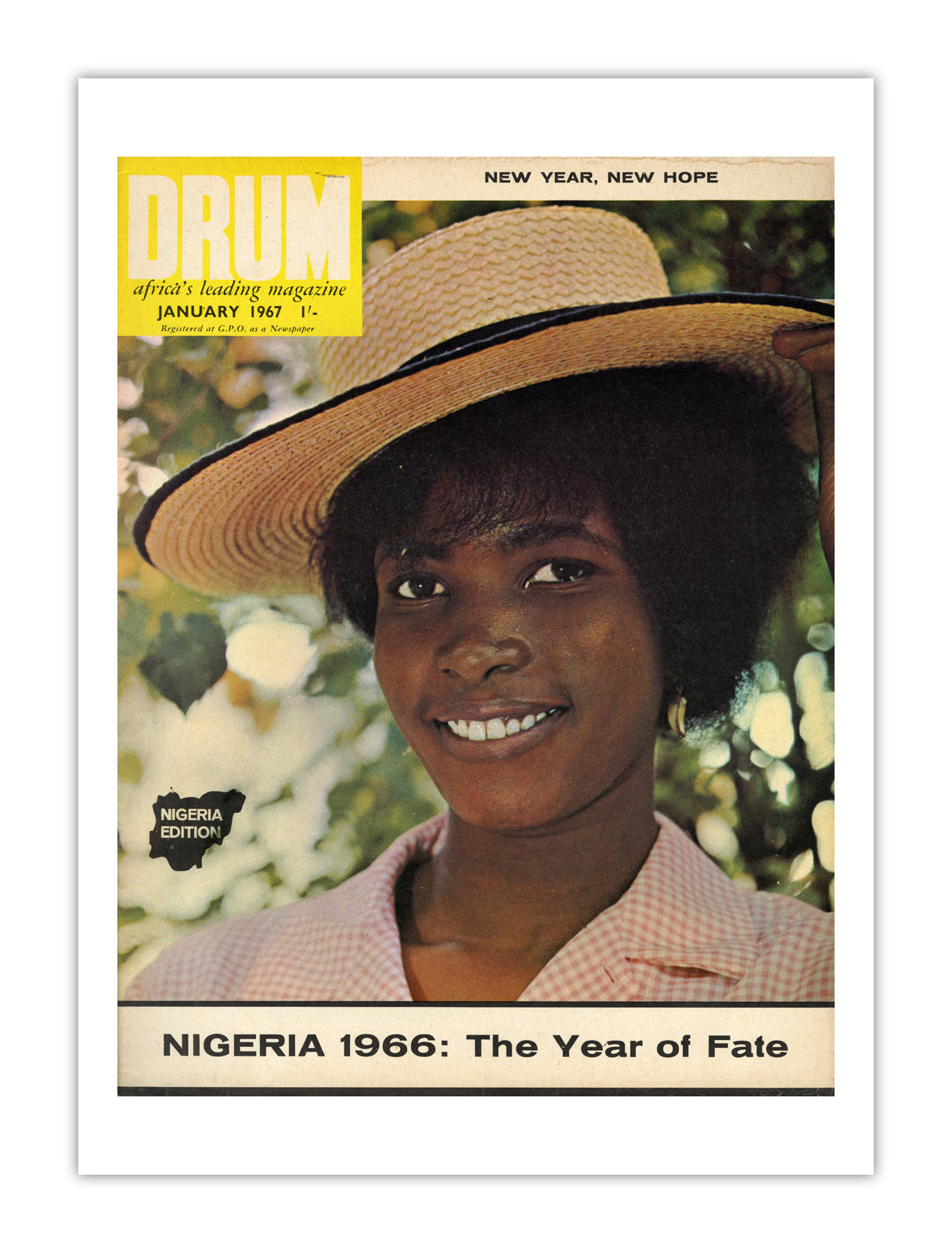 Nigeria Drum Magazine cover, January 1967 – archival poster print