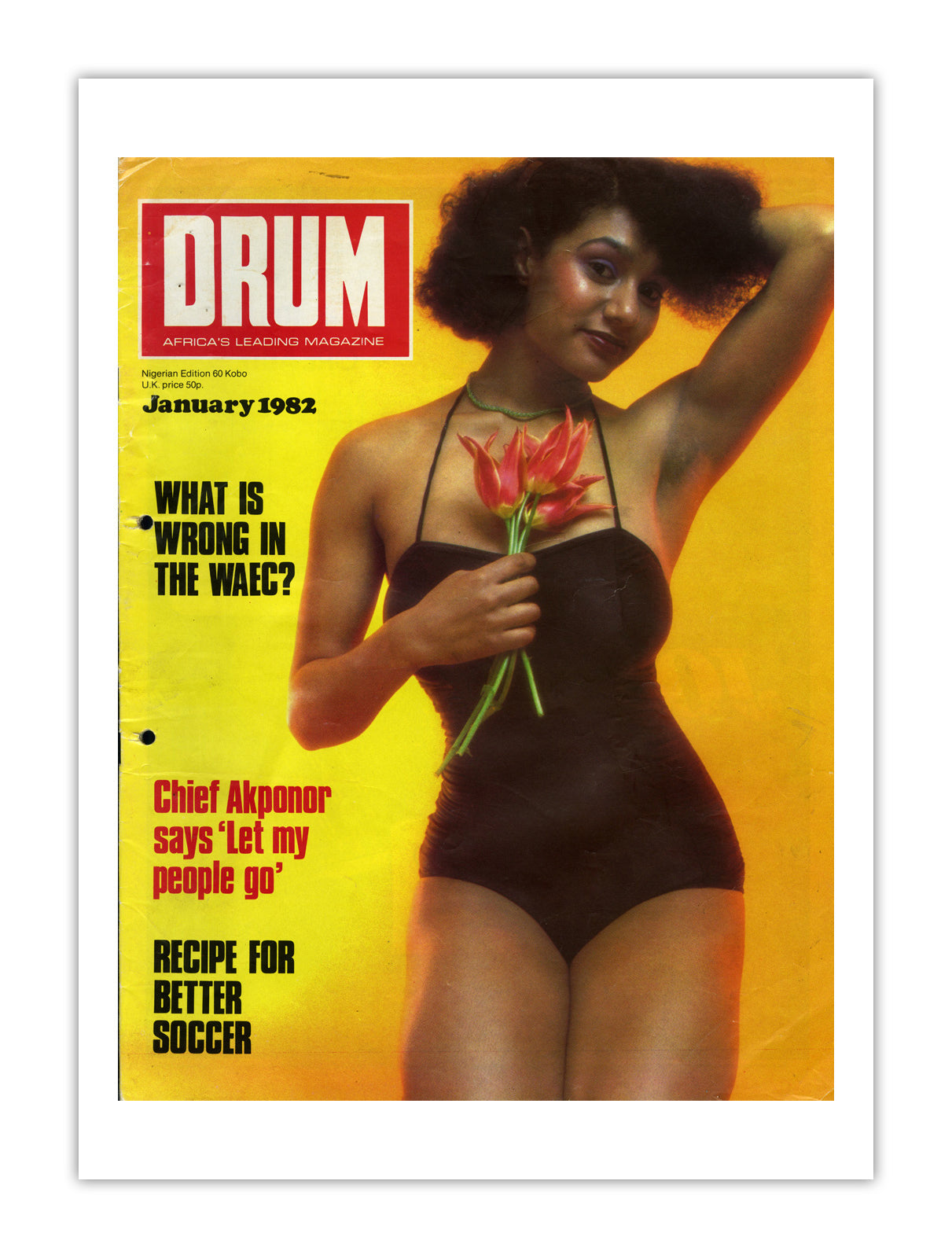 Nigeria Drum Magazine cover, January 1982 – archival poster print