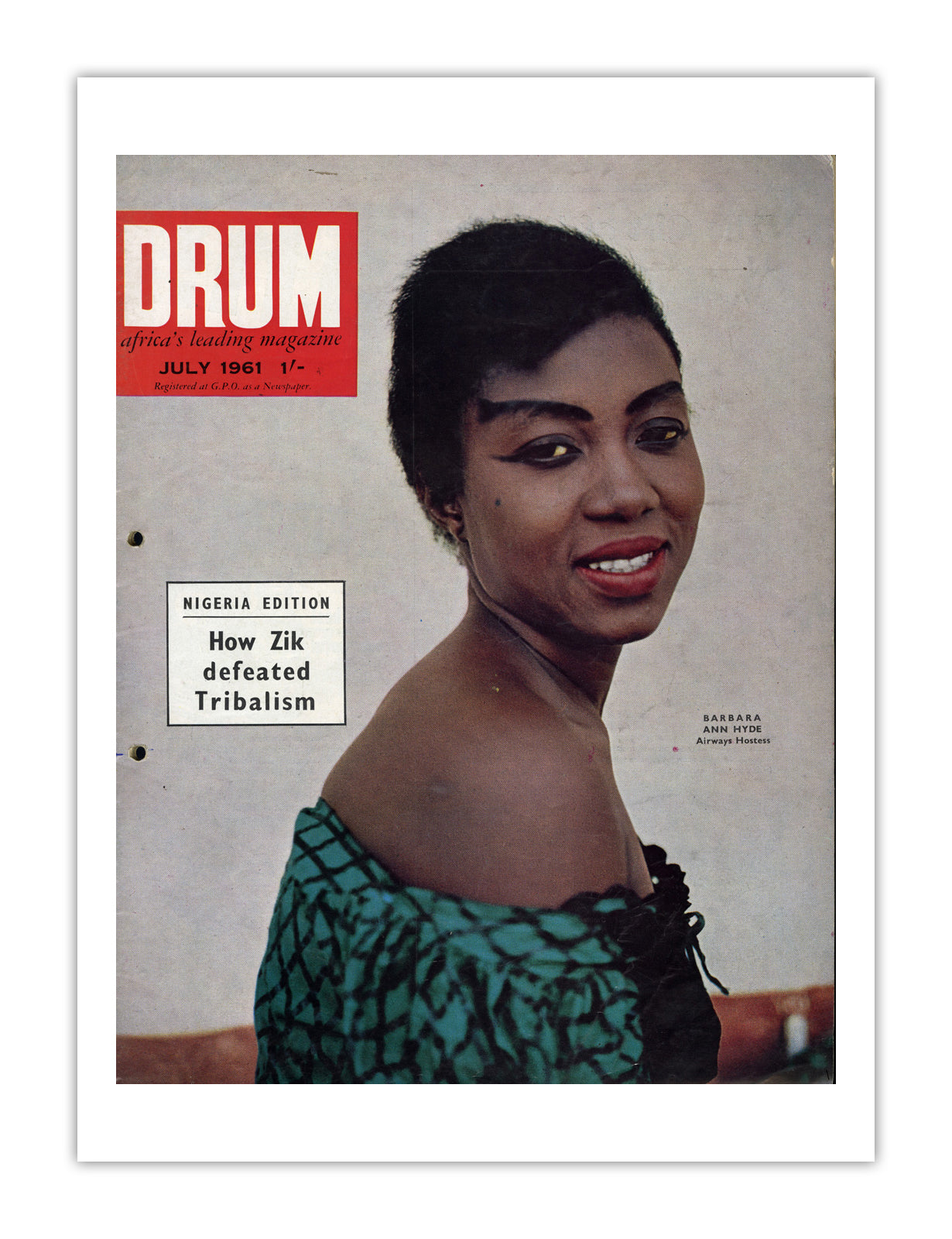 Nigeria Drum Magazine cover, July 1961 – archival poster print