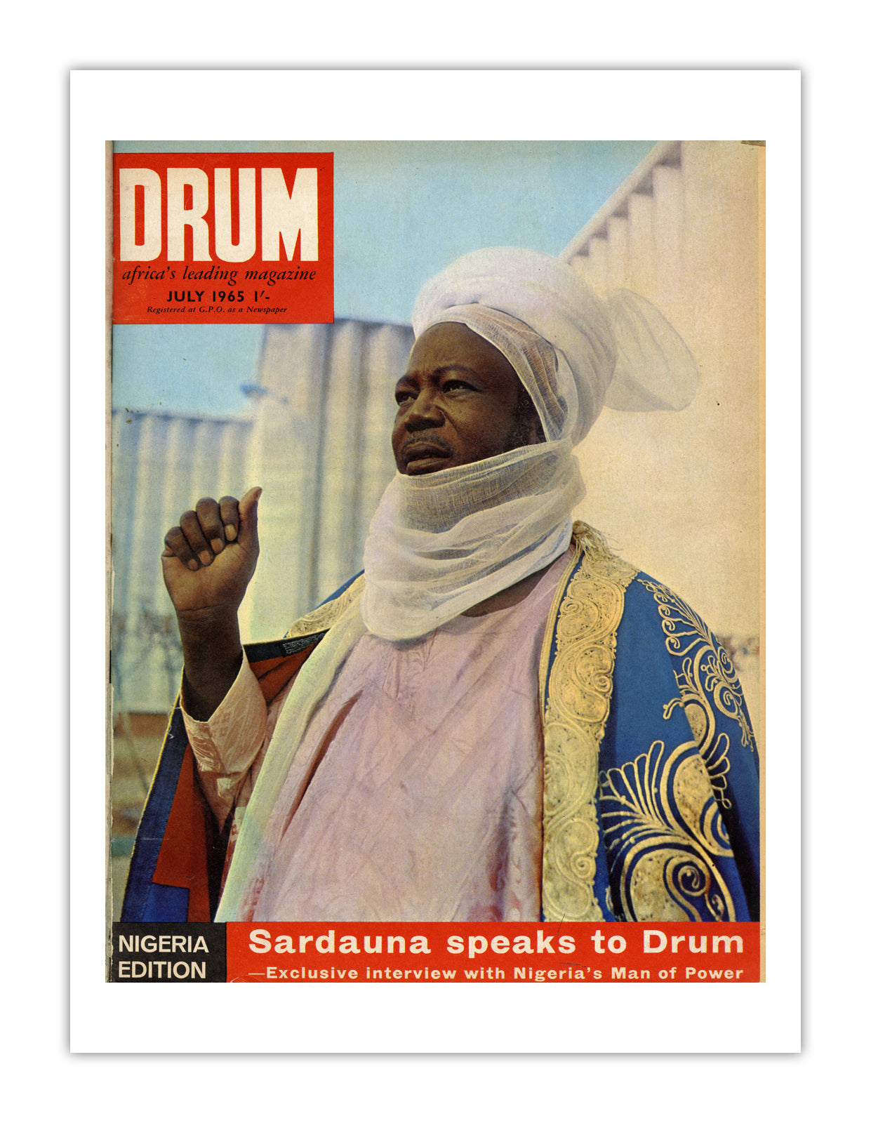 Nigeria Drum Magazine cover, July 1965 – archival poster print