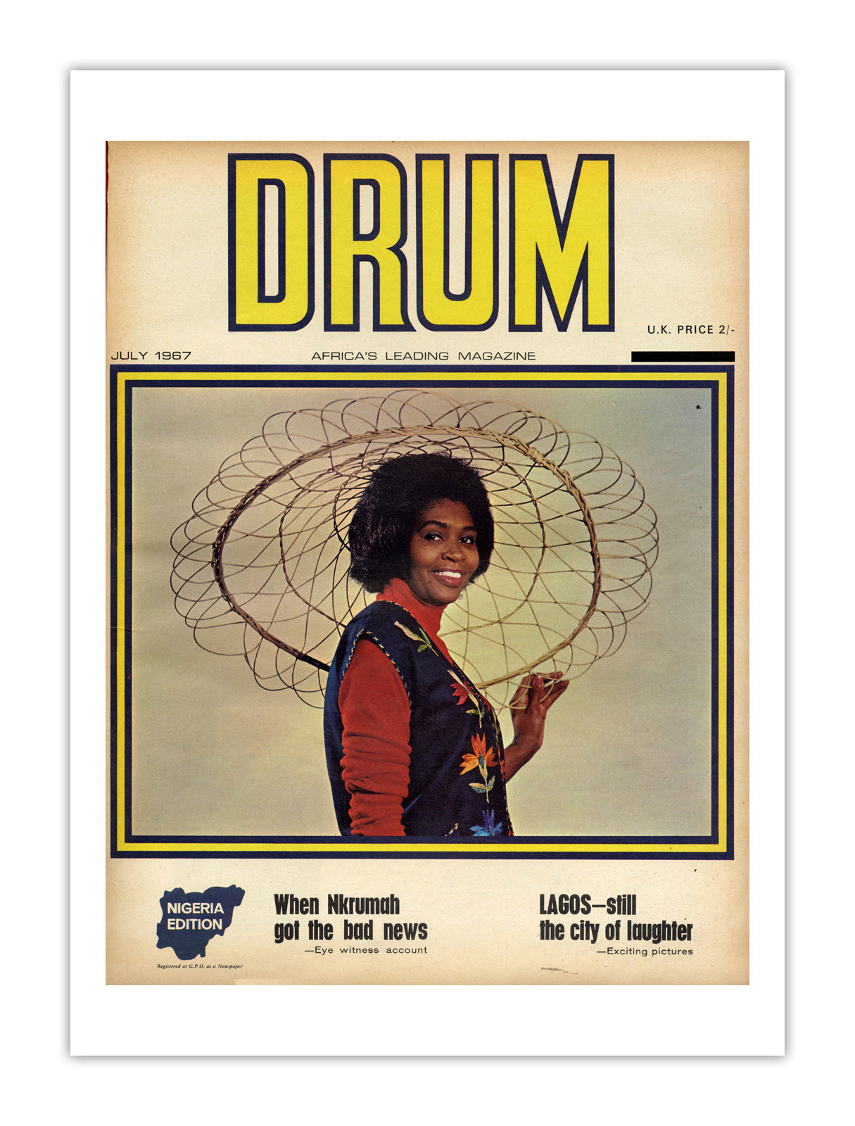 Nigeria Drum Magazine cover, July 1967 – archival poster print