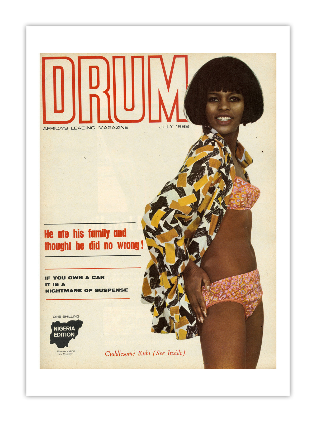 Nigeria Drum Magazine cover, July 1968 – archival poster print
