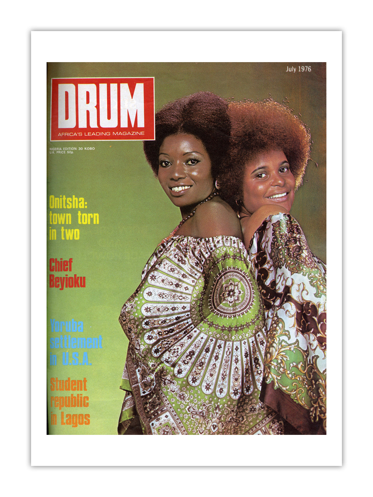 Nigeria Drum Magazine cover, July 1976 – archival poster print