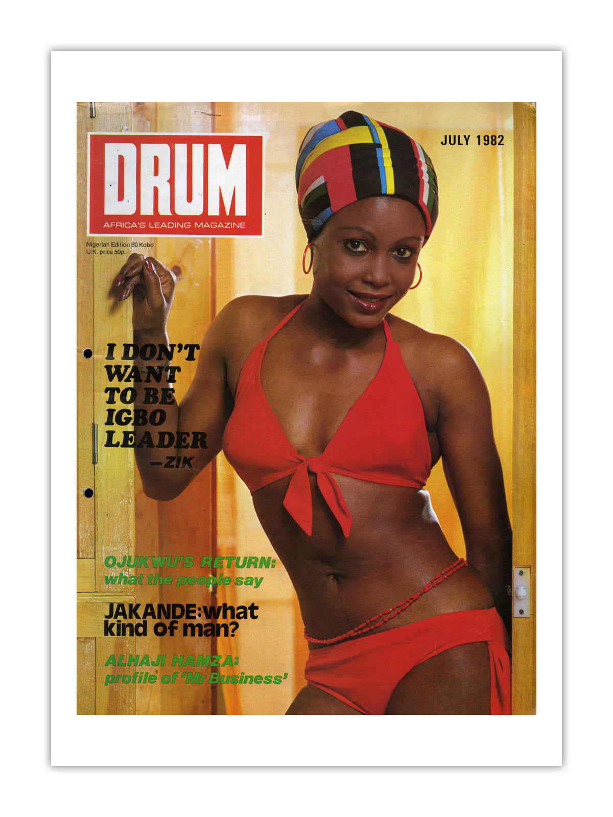 Nigeria Drum Magazine cover, July 1982 – archival poster print