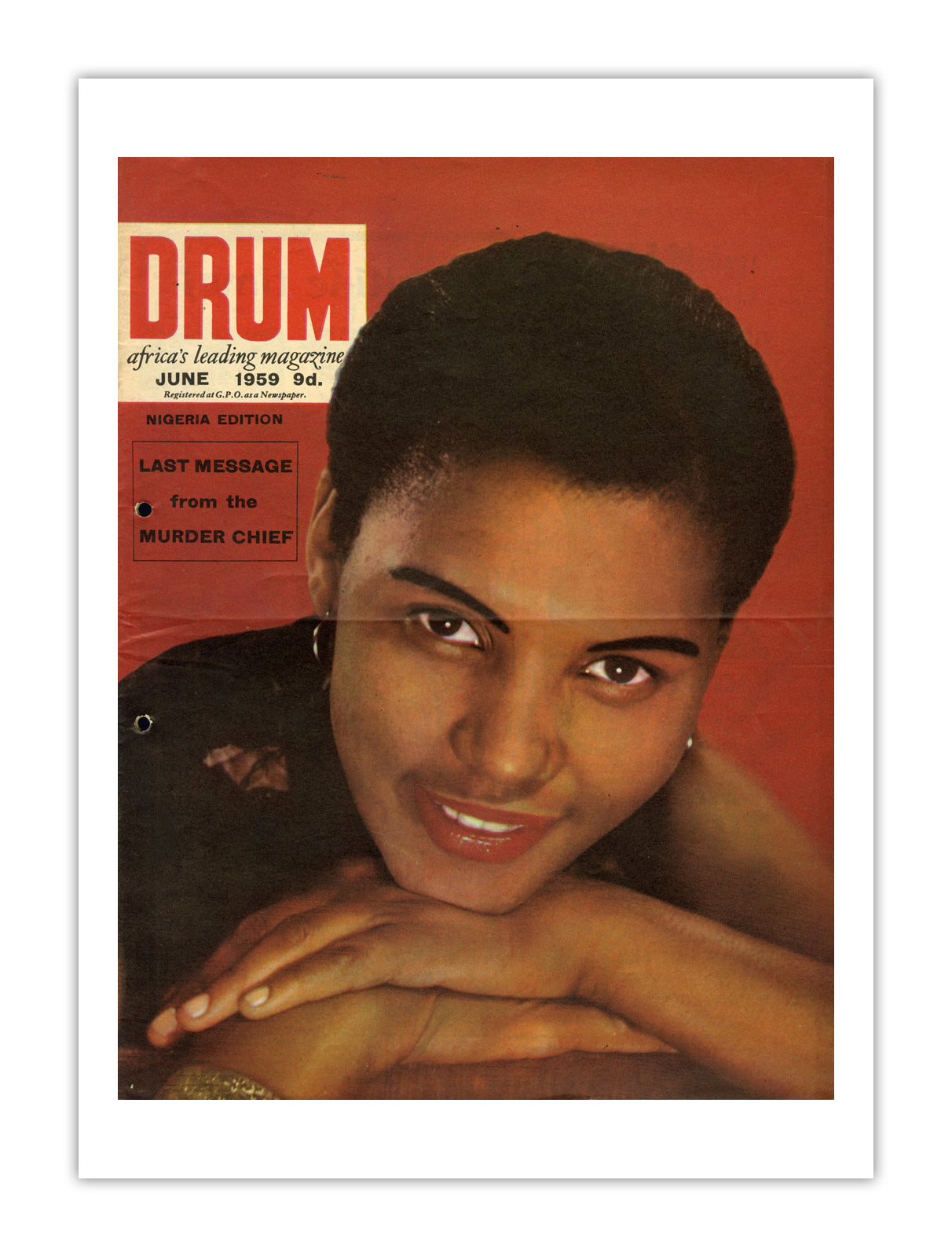 Nigeria Drum Magazine cover, June 1959 – archival poster print