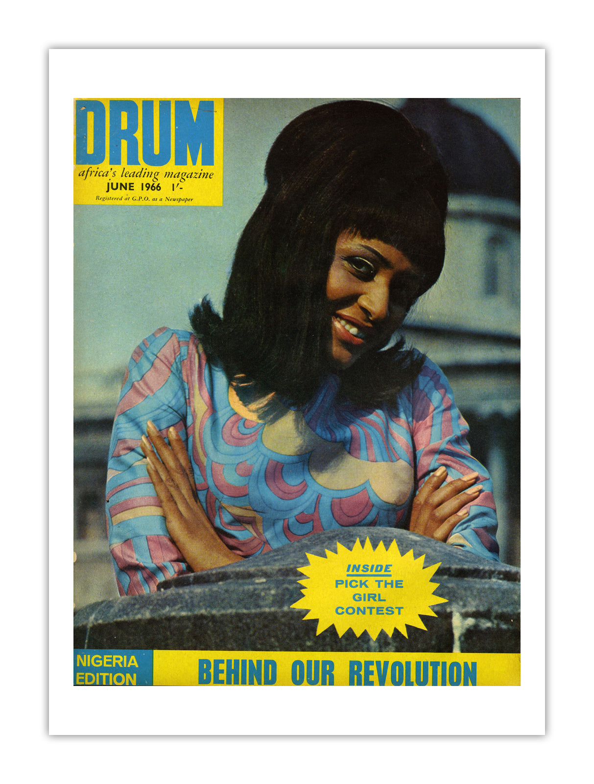 Nigeria Drum Magazine cover, June 1966 – archival poster print