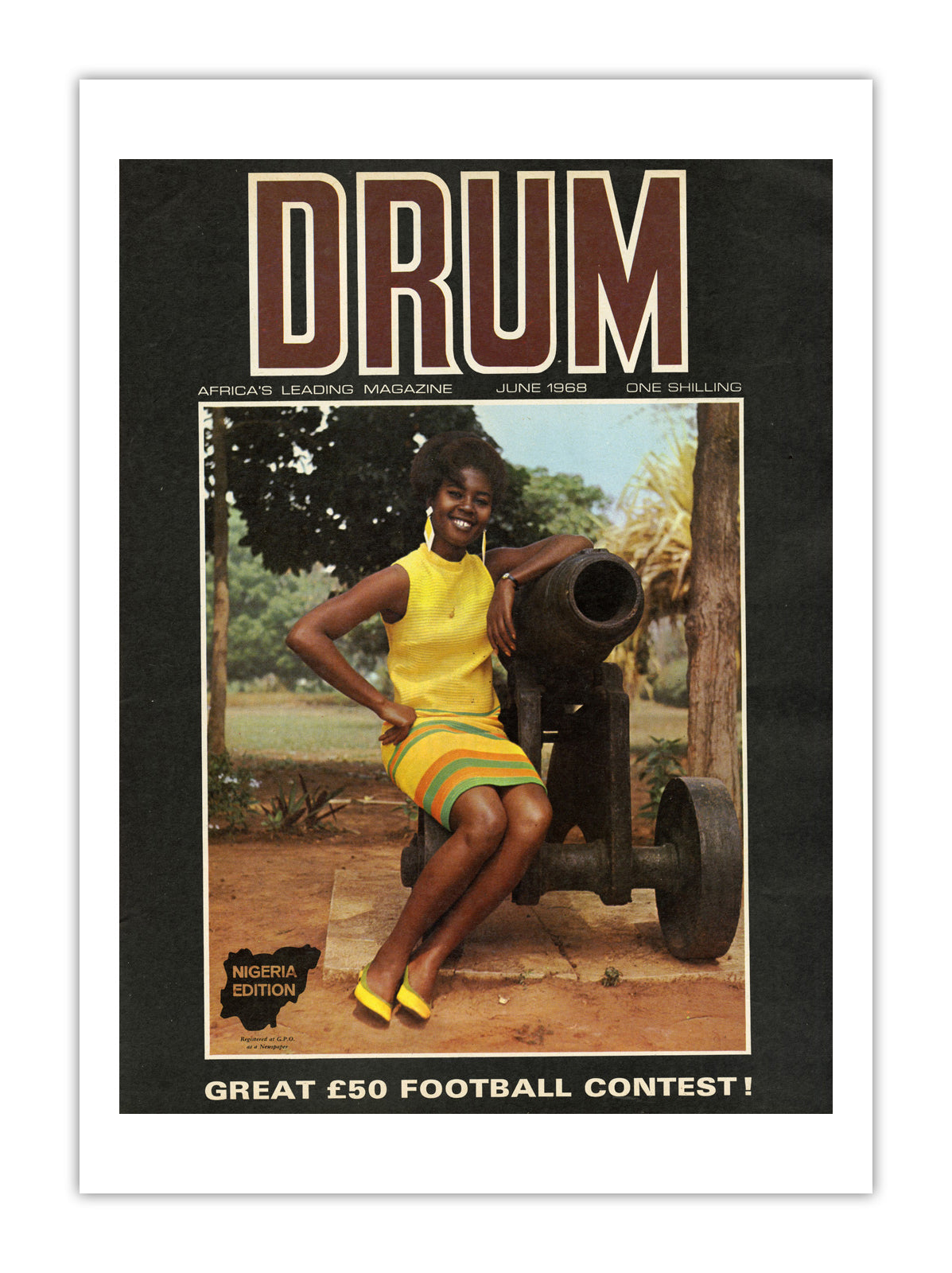 Nigeria Drum Magazine cover, June 1968 – archival poster print