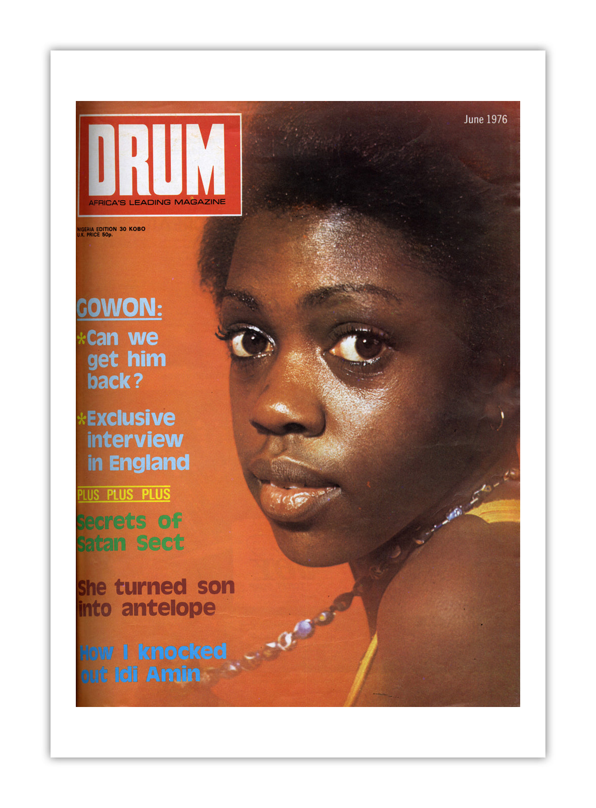 Nigeria Drum Magazine cover, June 1976 – archival poster print