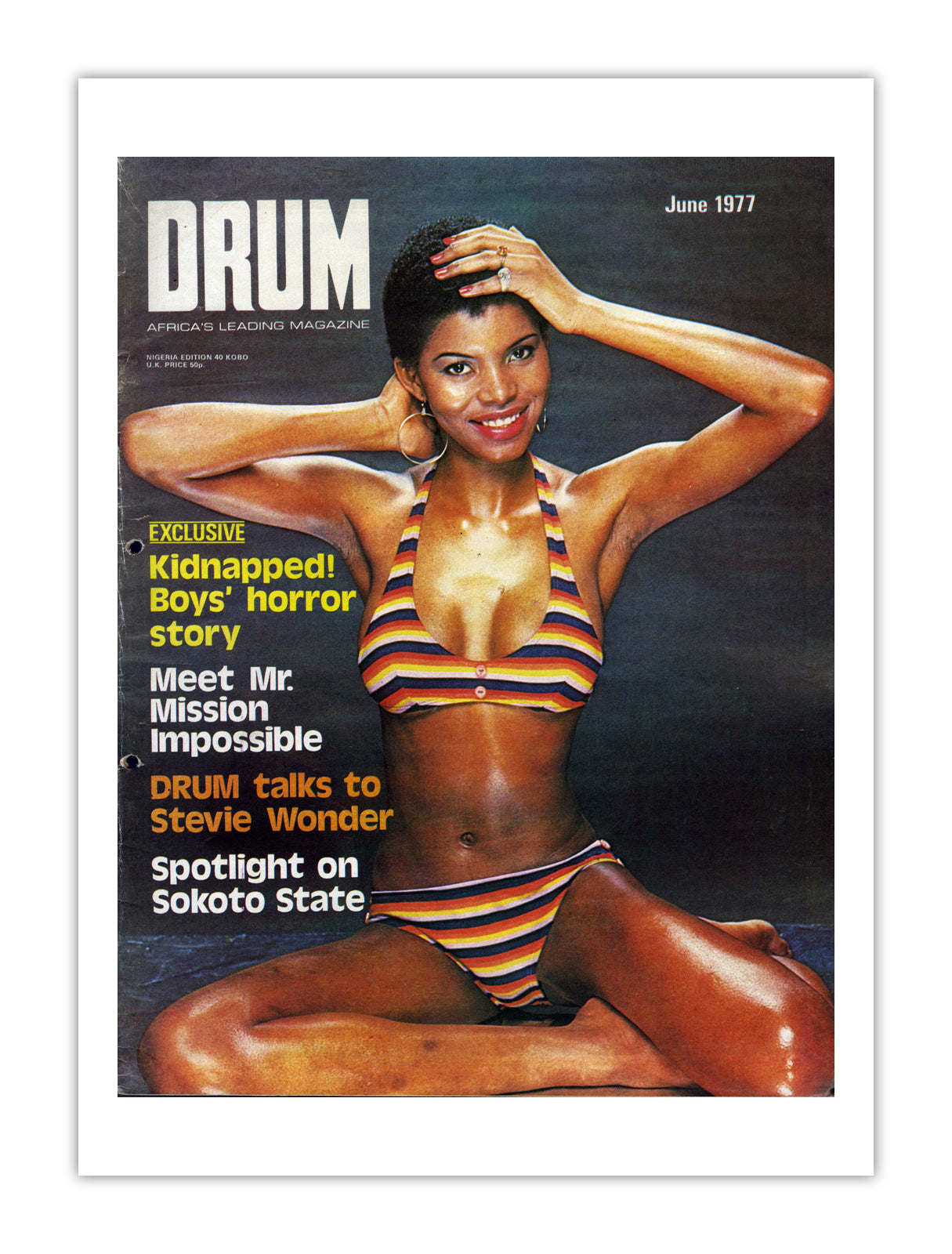Nigeria Drum Magazine cover, June 1977 – archival poster print