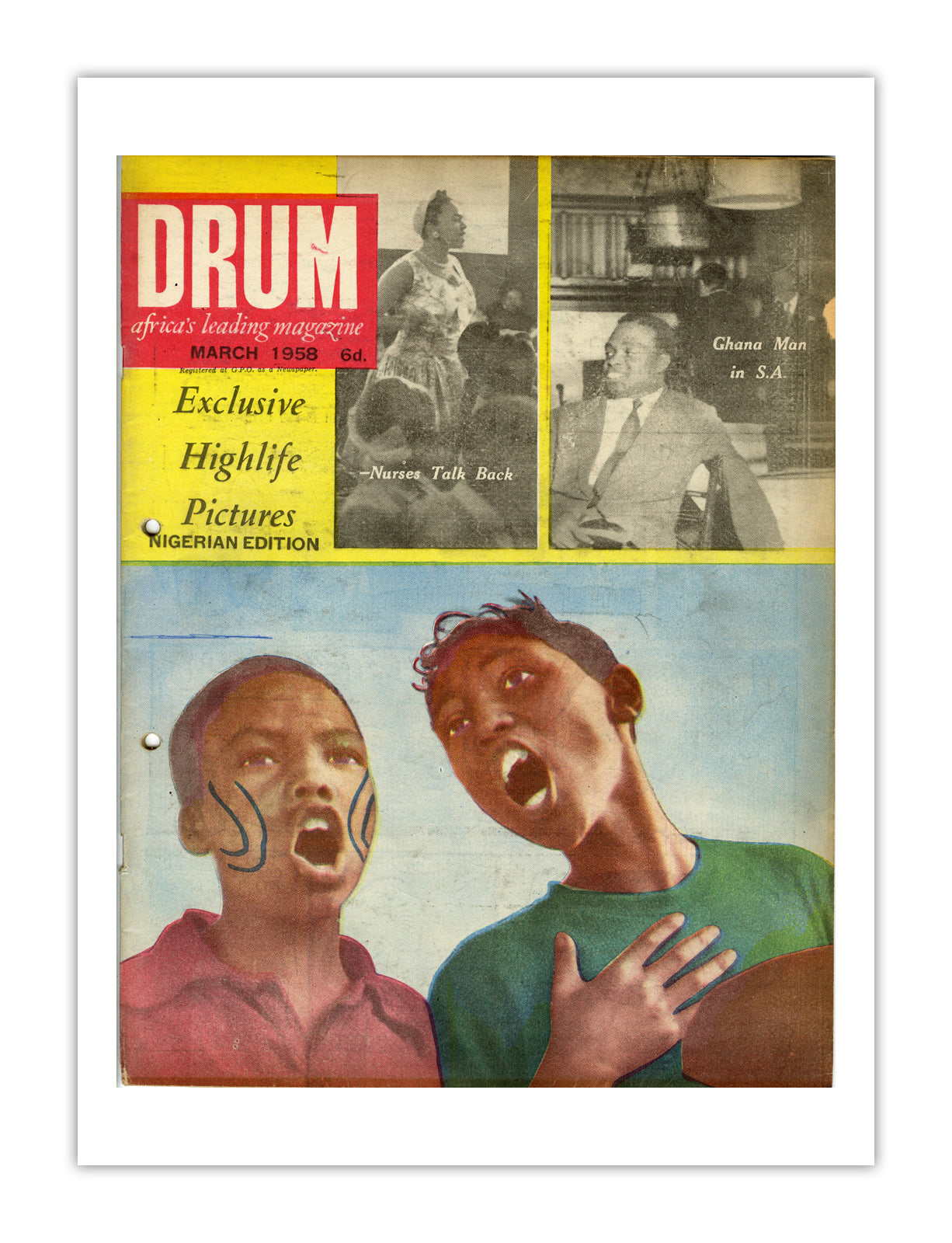 Nigeria Drum Magazine cover, March 1958 – archival poster print
