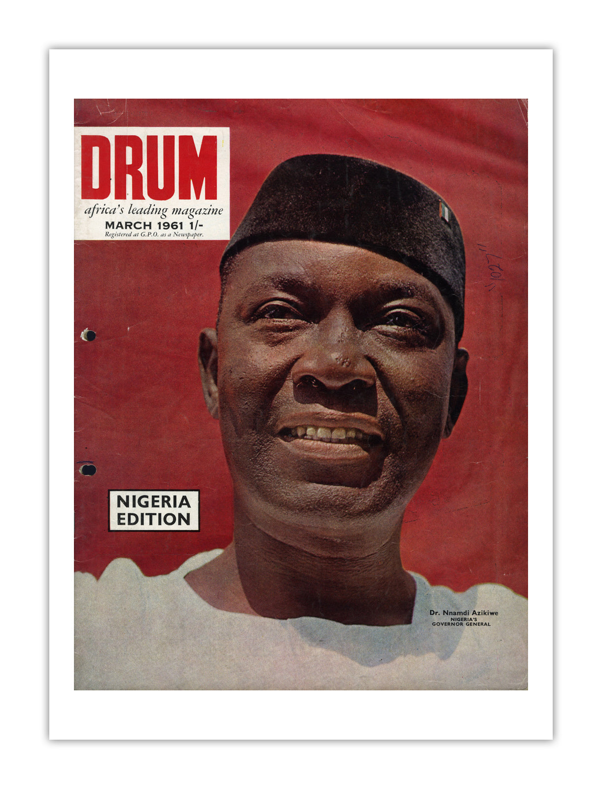 Nigeria Drum Magazine cover, March 1961 – archival poster print