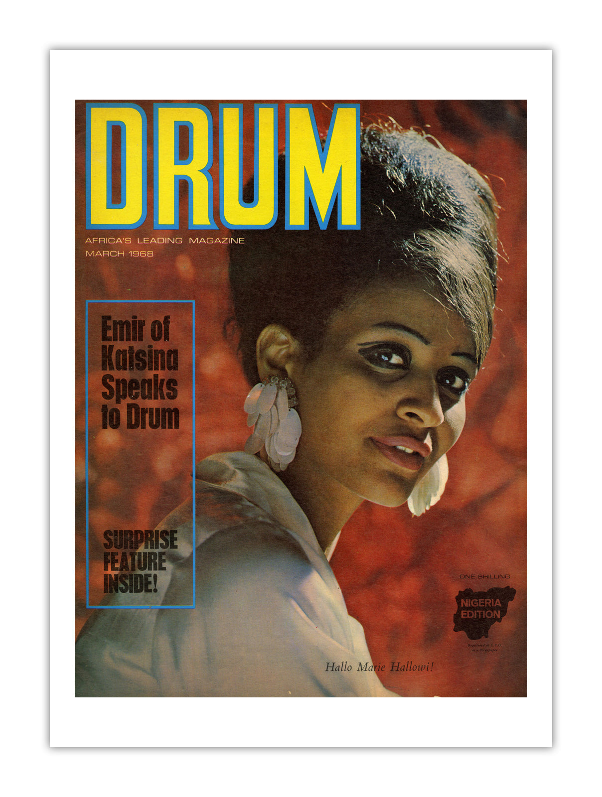 Nigeria Drum Magazine cover, March 1968 – archival poster print