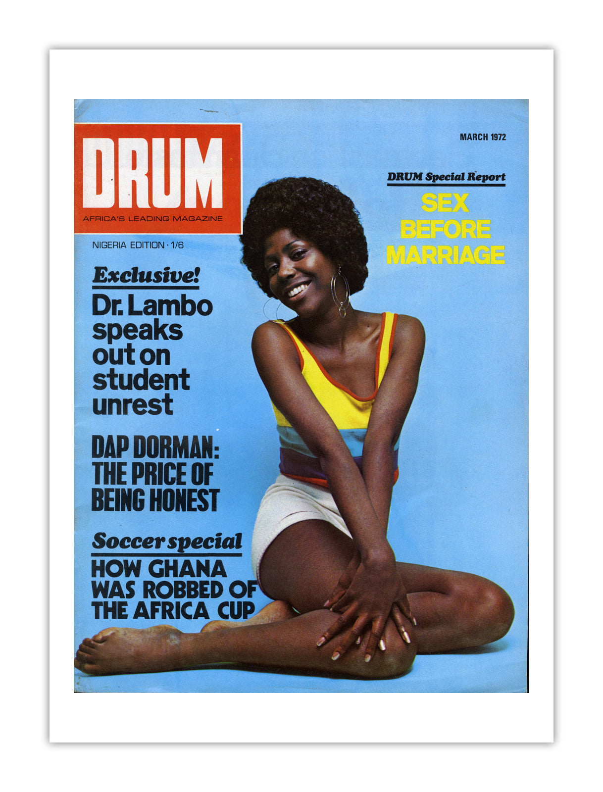 Nigeria Drum Magazine cover, March 1972 – archival poster print