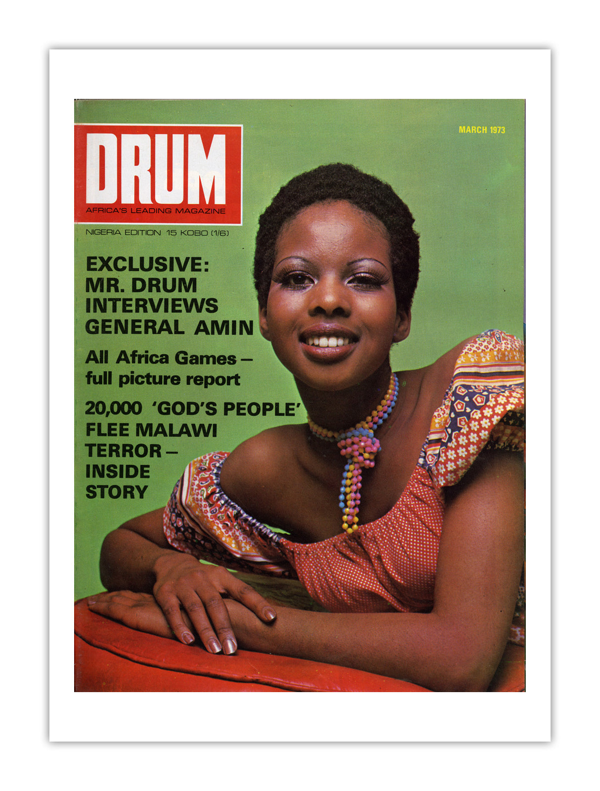 Nigeria Drum Magazine cover, March 1973 – archival poster print