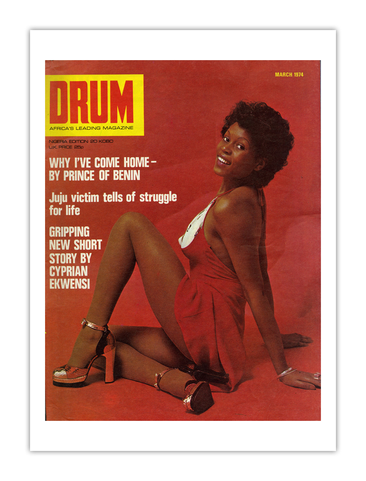 Nigeria Drum Magazine cover, March 1974 – archival poster print
