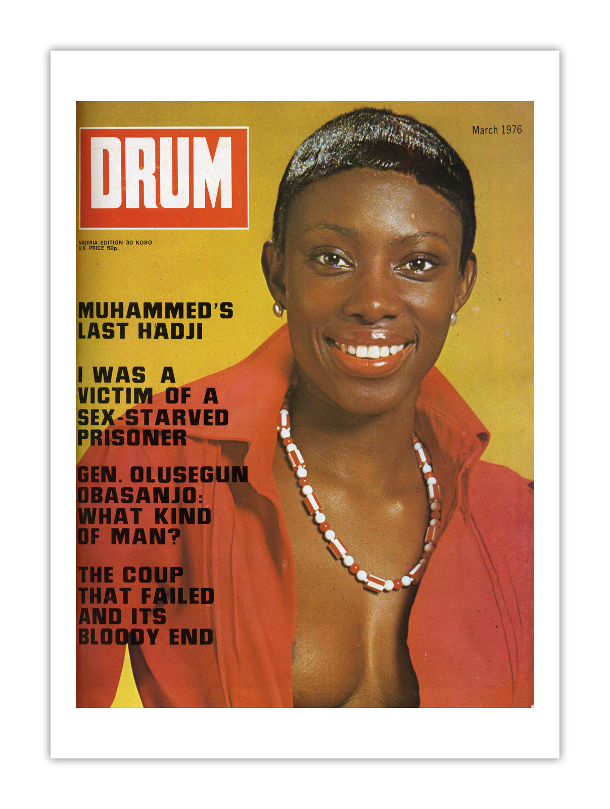 Nigeria Drum Magazine cover, March 1976 – archival poster print