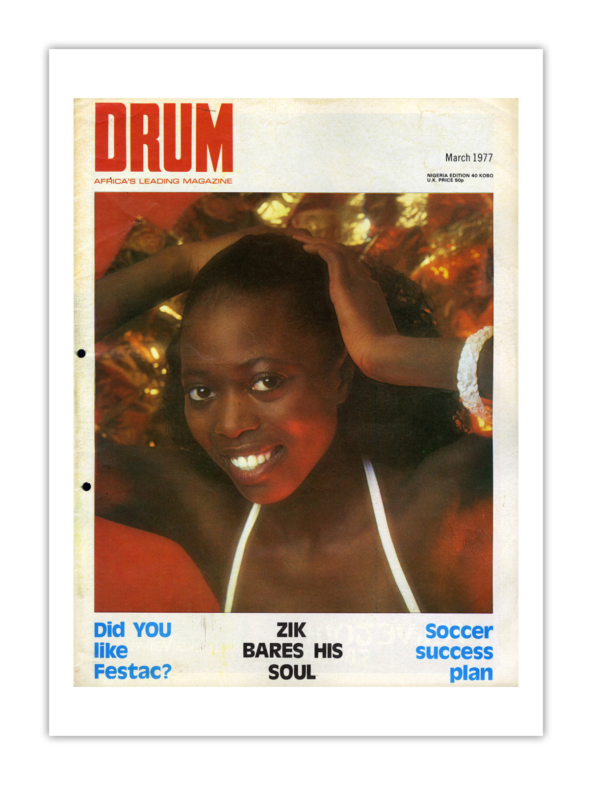 Nigeria Drum Magazine cover, March 1977 – archival poster print