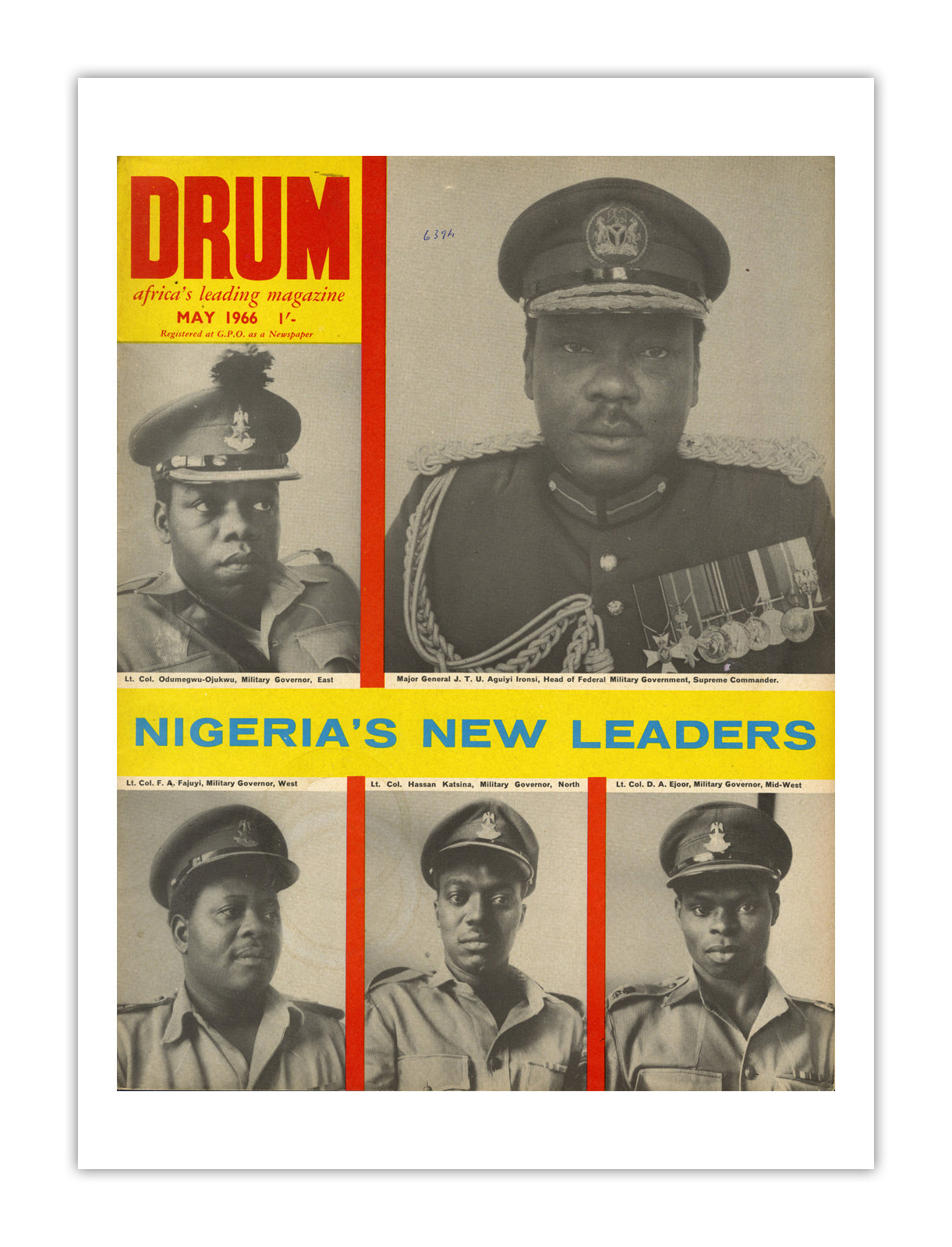 Nigeria Drum Magazine cover, May 1966 – archival poster print
