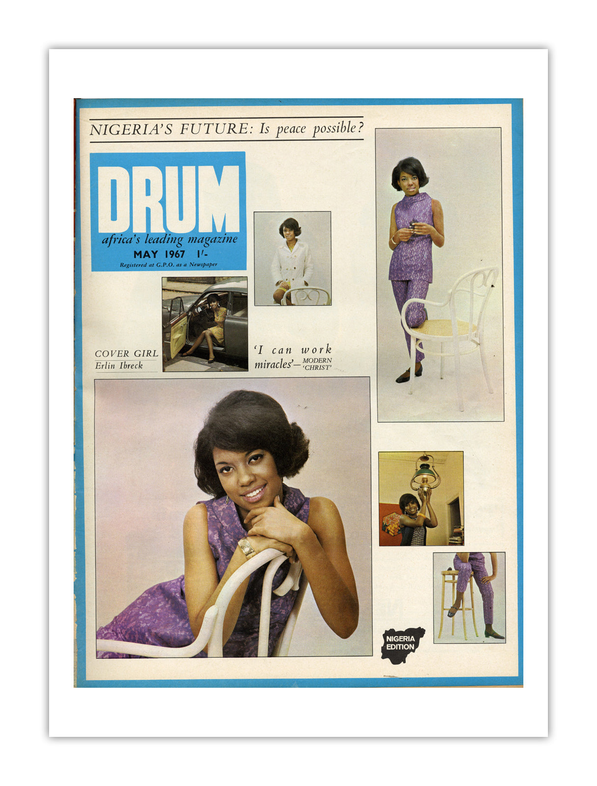 Nigeria Drum Magazine cover, May 1967 – archival poster print