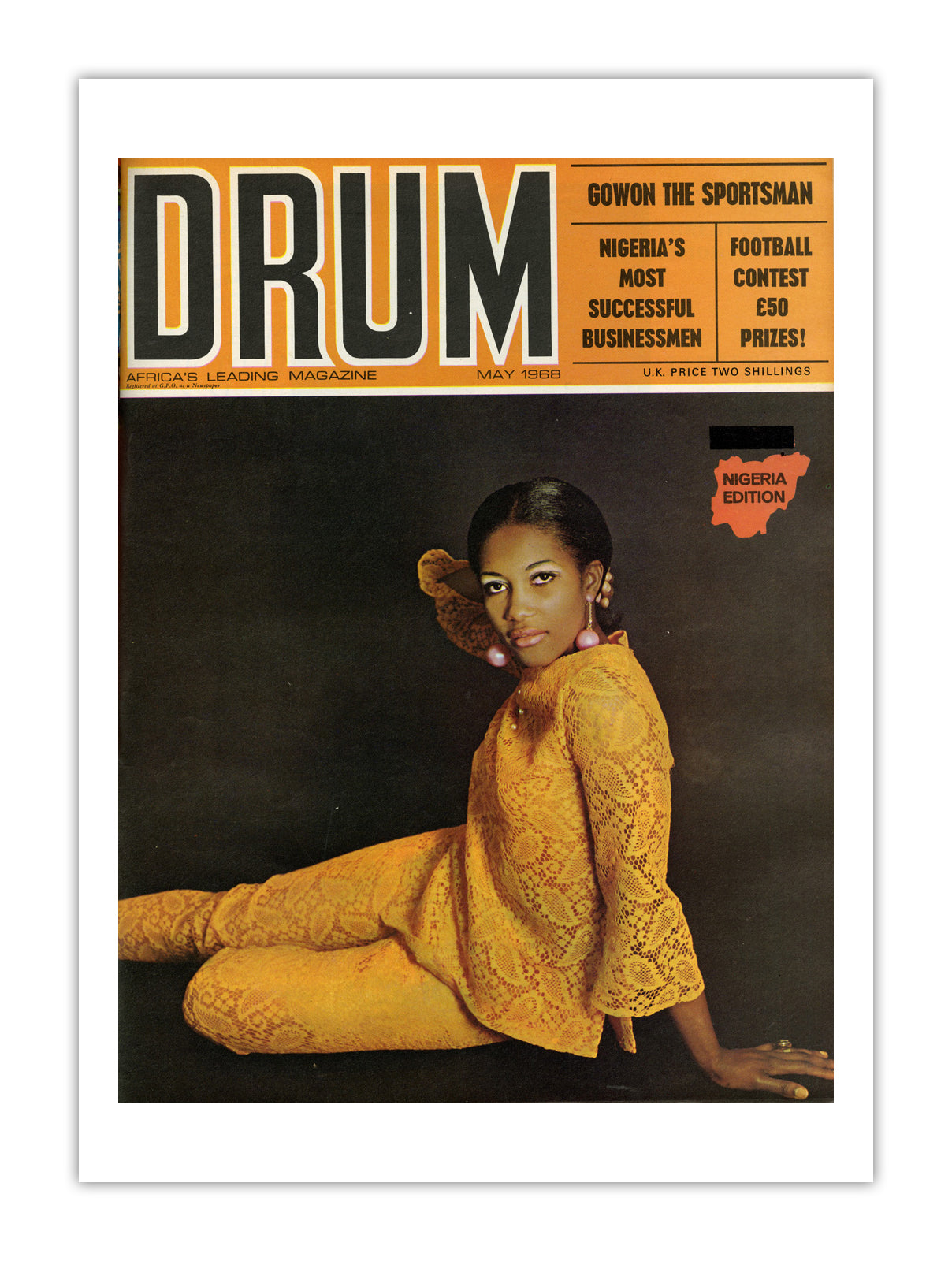 Nigeria Drum Magazine cover, May 1968 – archival poster print