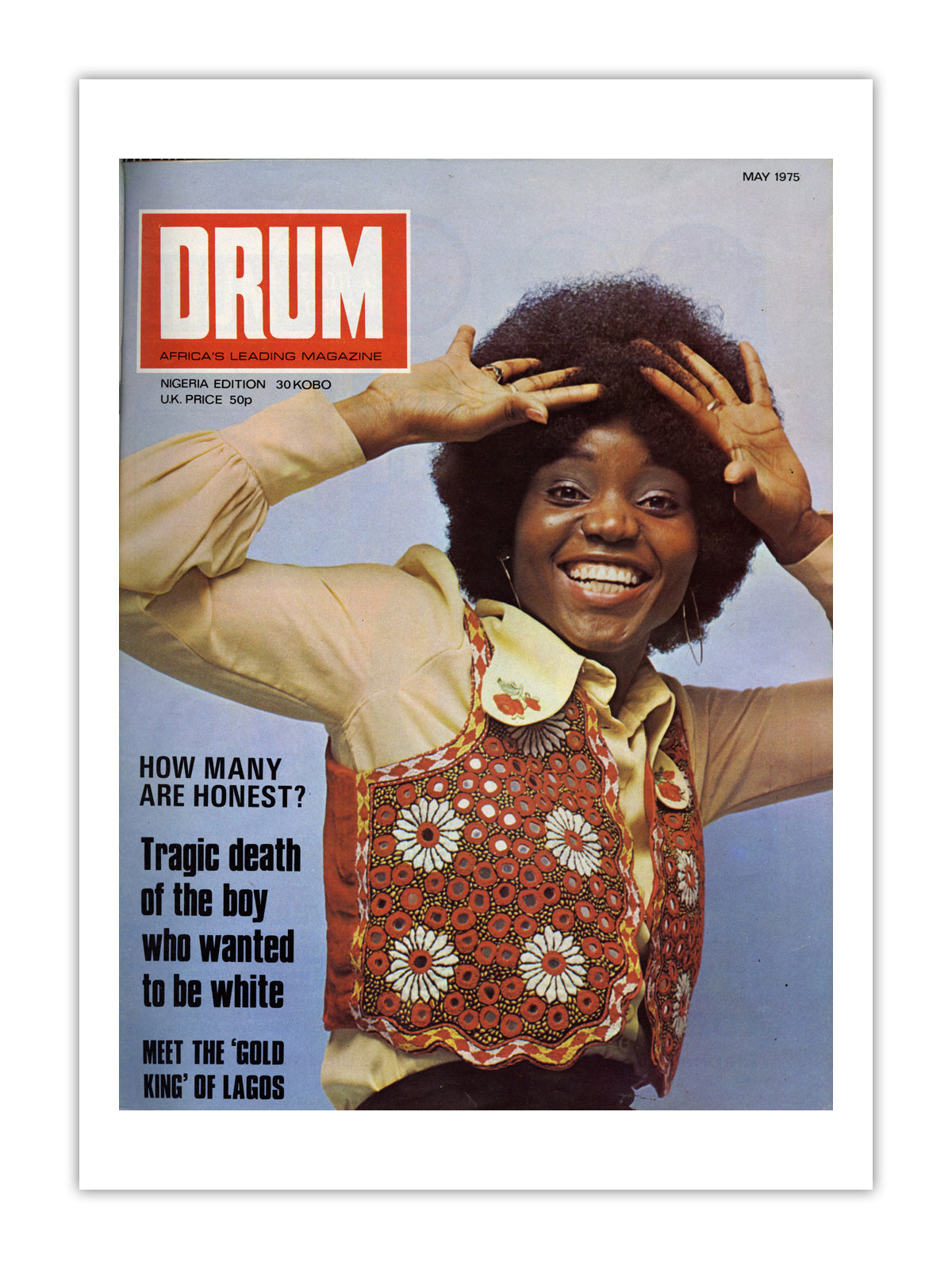 Nigeria Drum Magazine cover, May 1975 – archival poster print