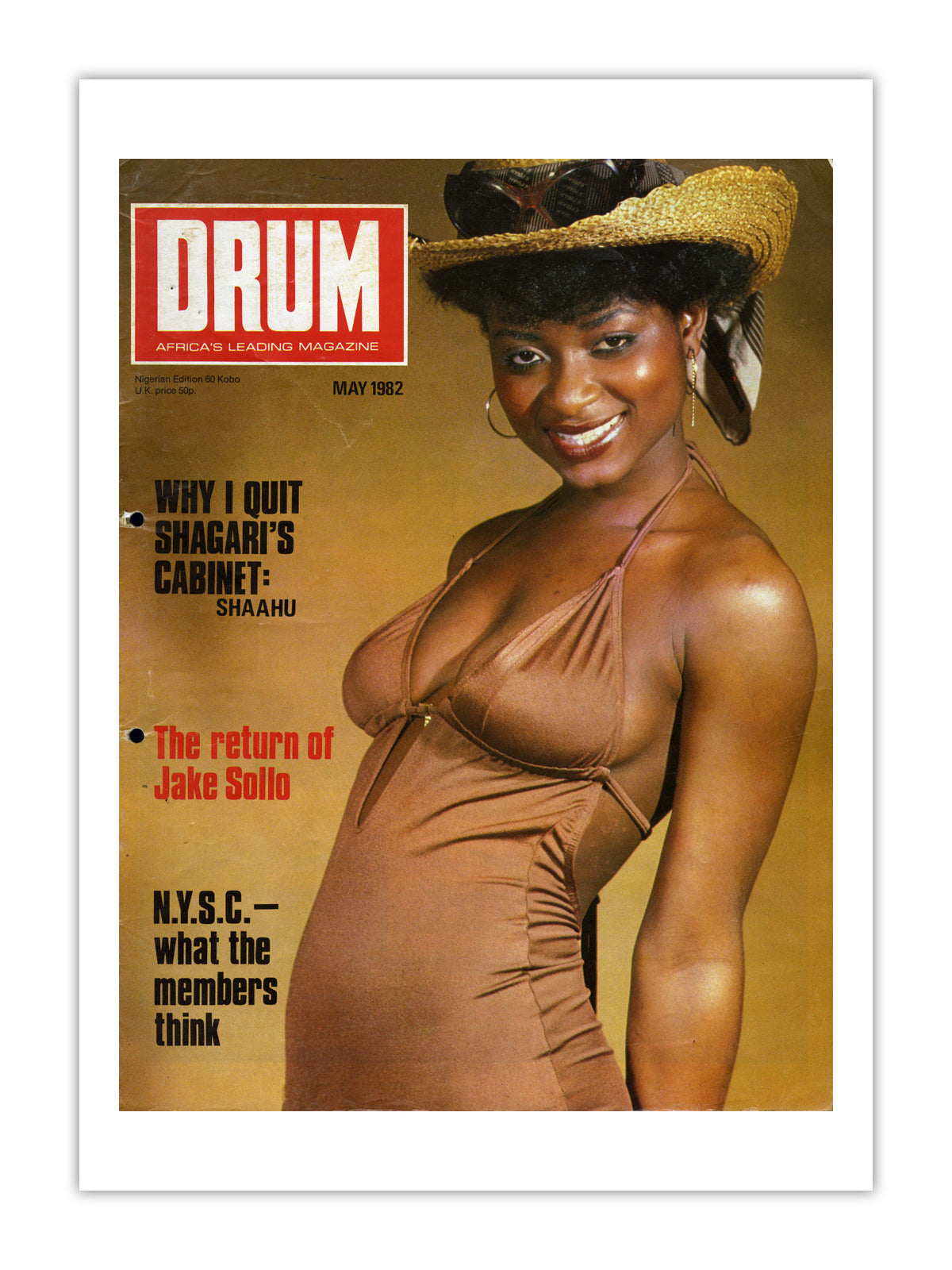Nigeria Drum Magazine cover, May 1982 – archival poster print