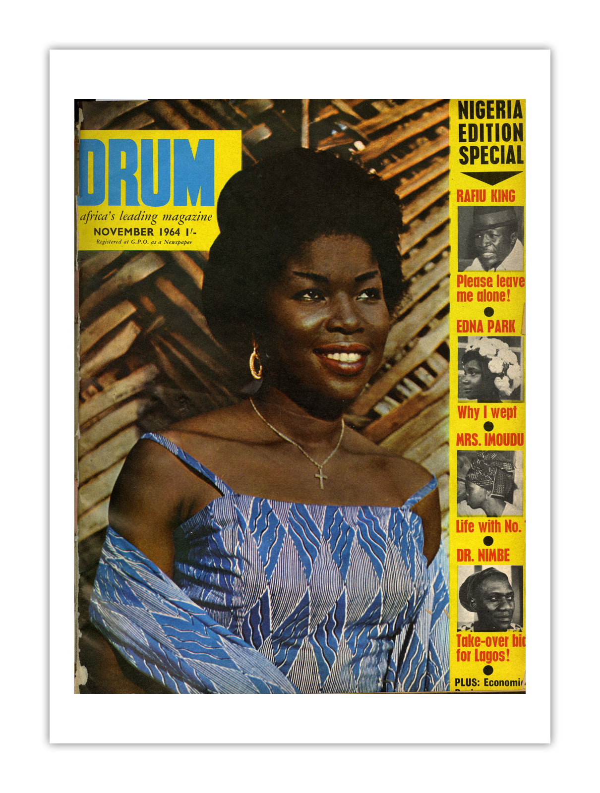 Nigeria Drum Magazine cover, November 1964 – archival poster print