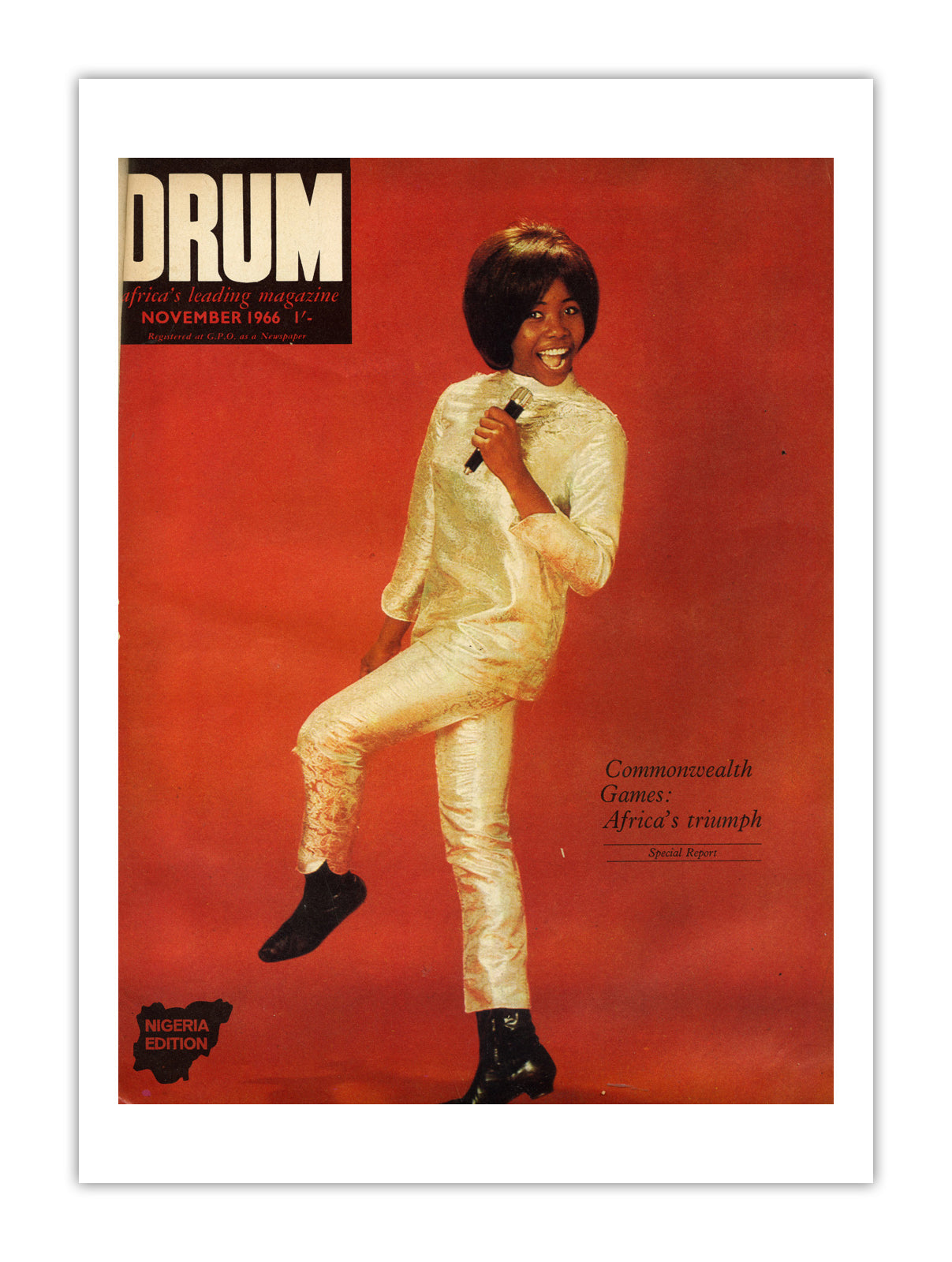 Nigeria Drum Magazine cover, November 1966 – archival poster print