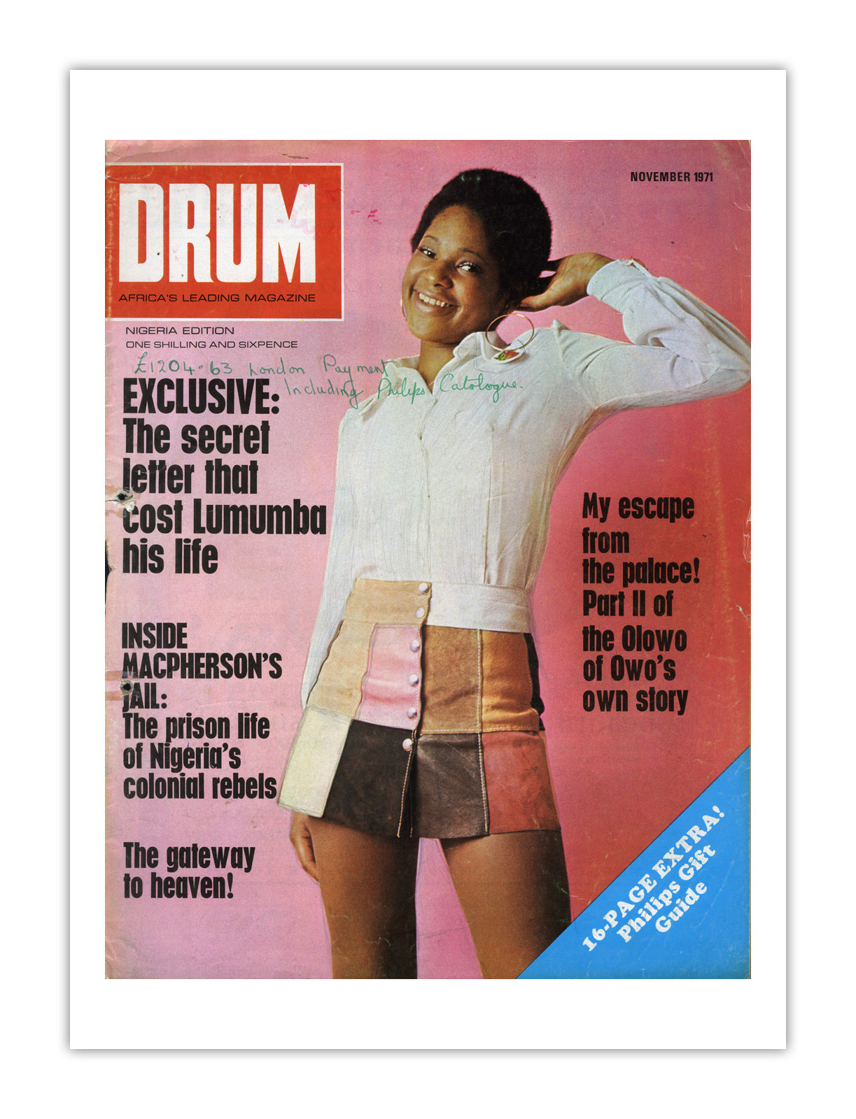 Nigeria Drum Magazine cover, November 1971 – archival poster print