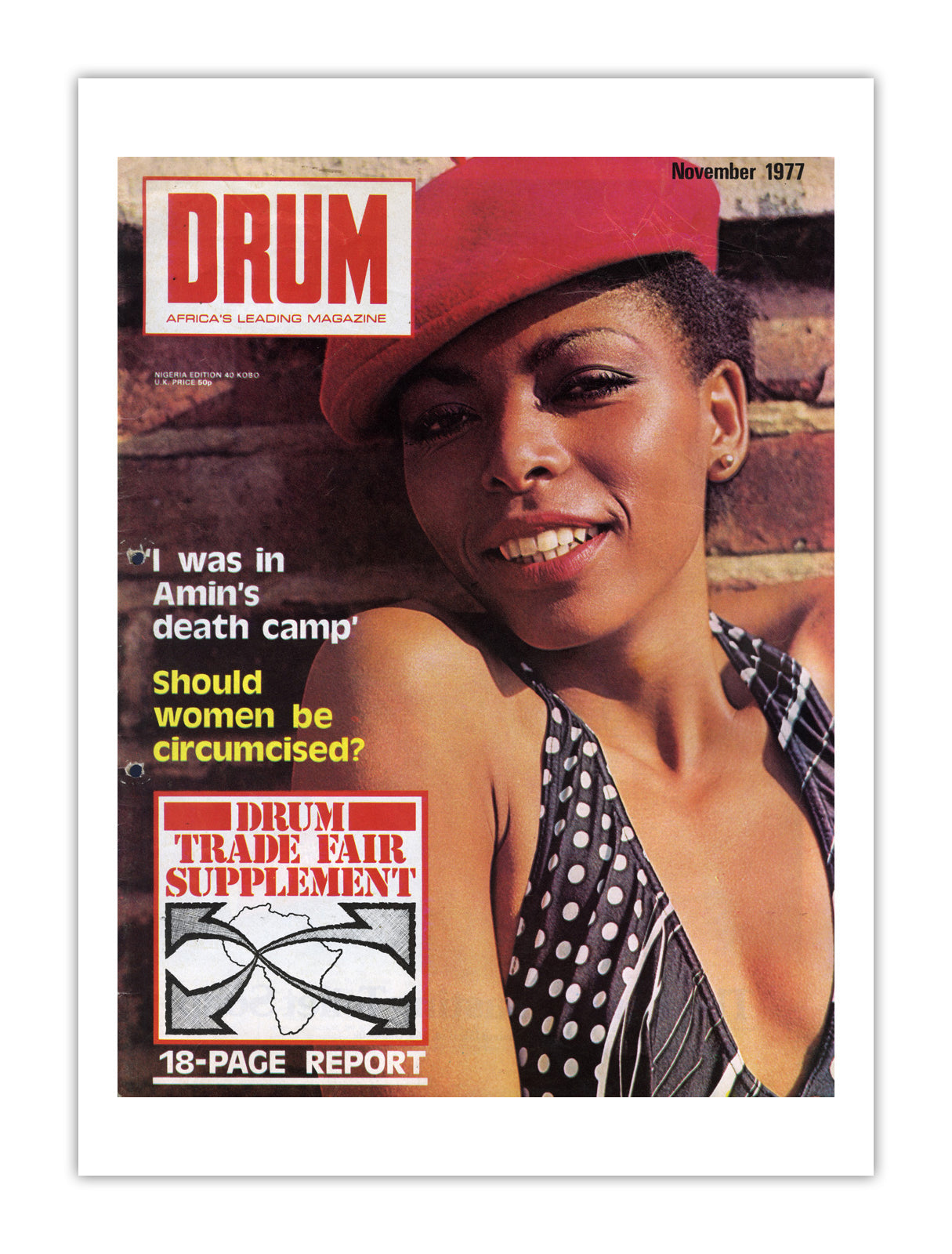 Nigeria Drum Magazine cover, November 1977 – archival poster print