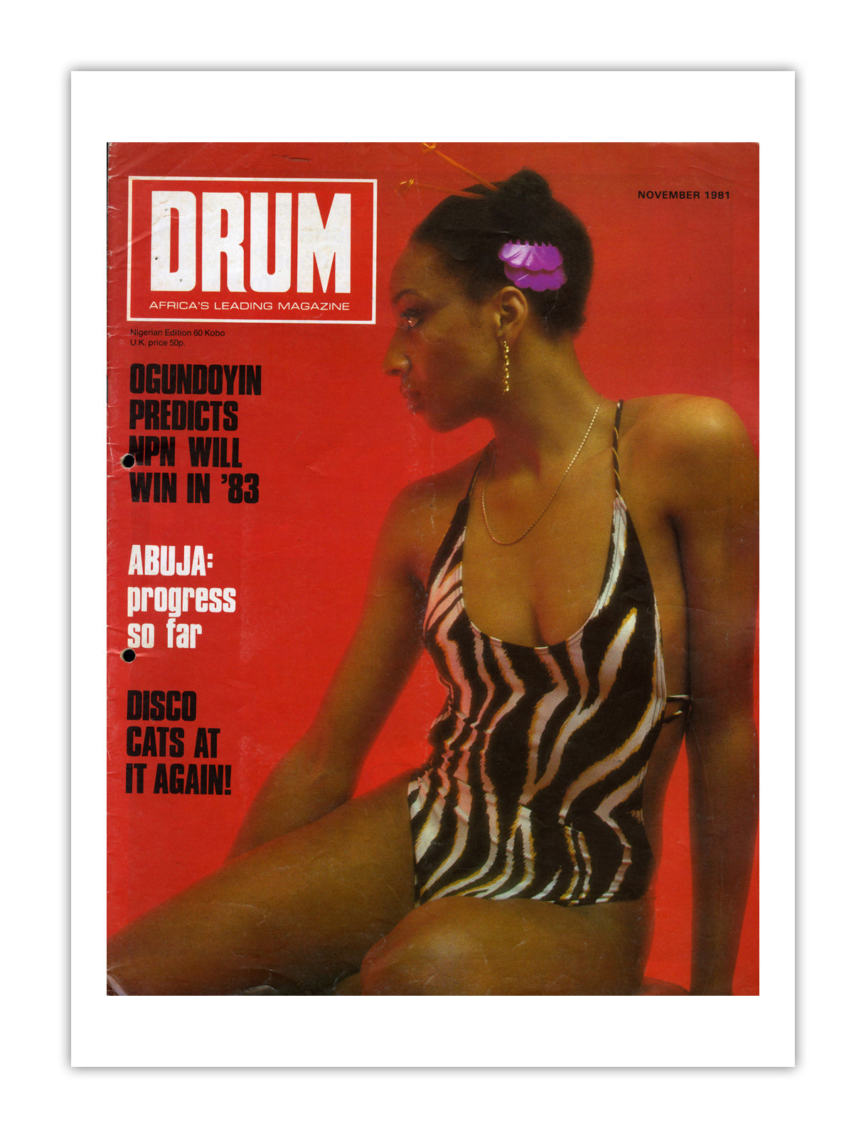 Nigeria Drum Magazine cover, November 1981 – archival poster print
