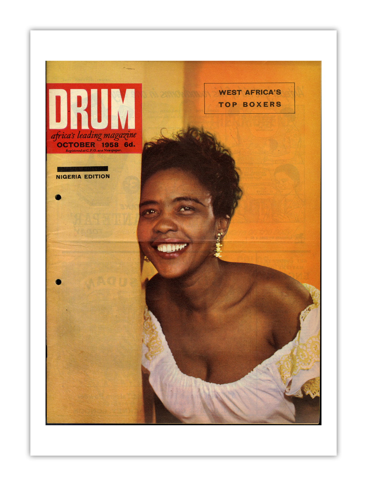 Nigeria Drum Magazine cover, October 1958 – archival poster print