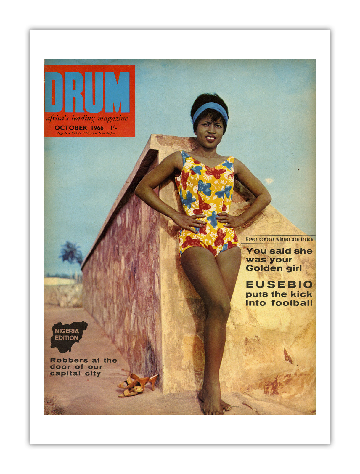 Nigeria Drum Magazine cover, October 1966 – archival poster print