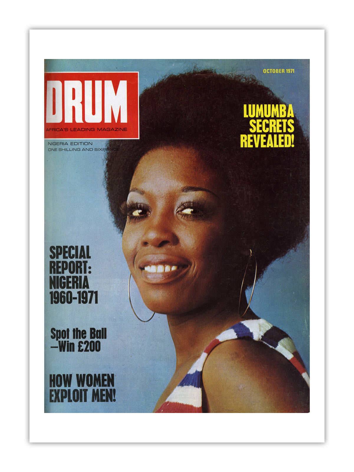 Nigeria Drum Magazine cover, October 1971 – archival poster print