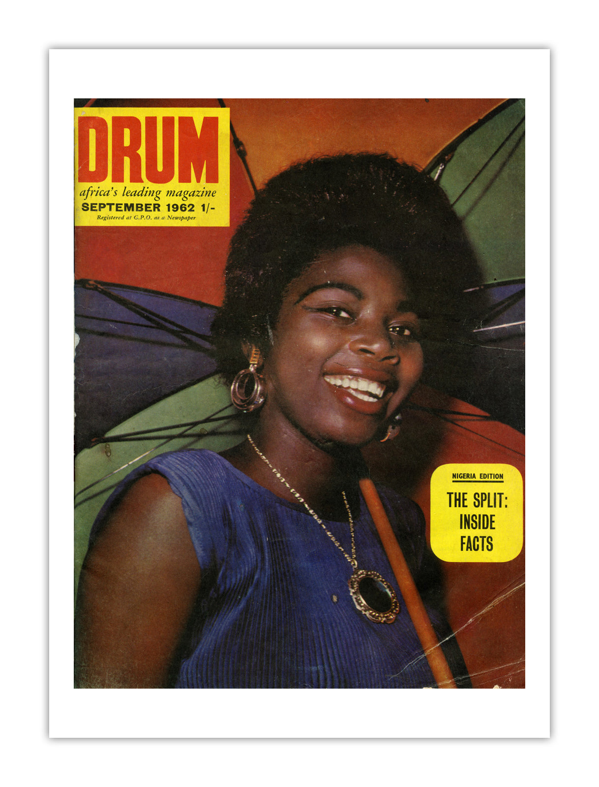 Nigeria Drum Magazine cover, September 1962 – archival poster print