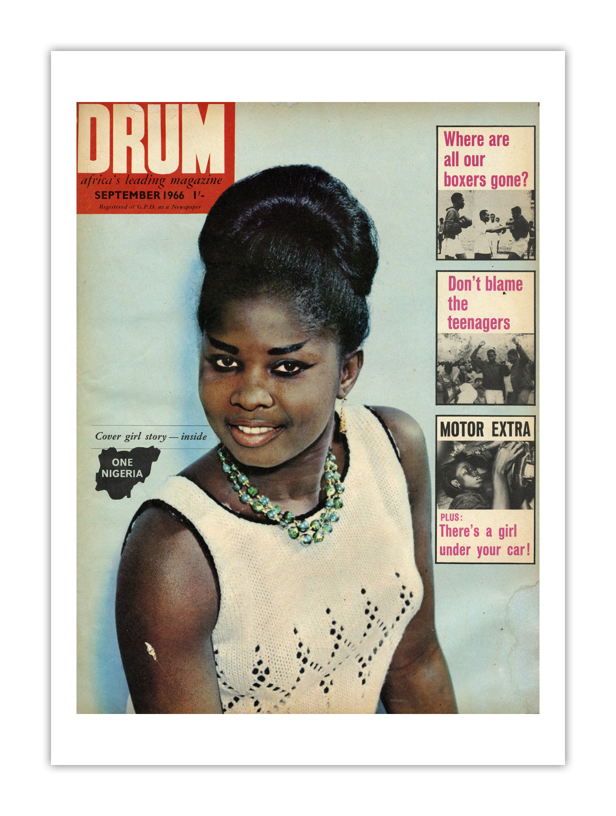 Nigeria Drum Magazine cover, September 1966 – archival poster print
