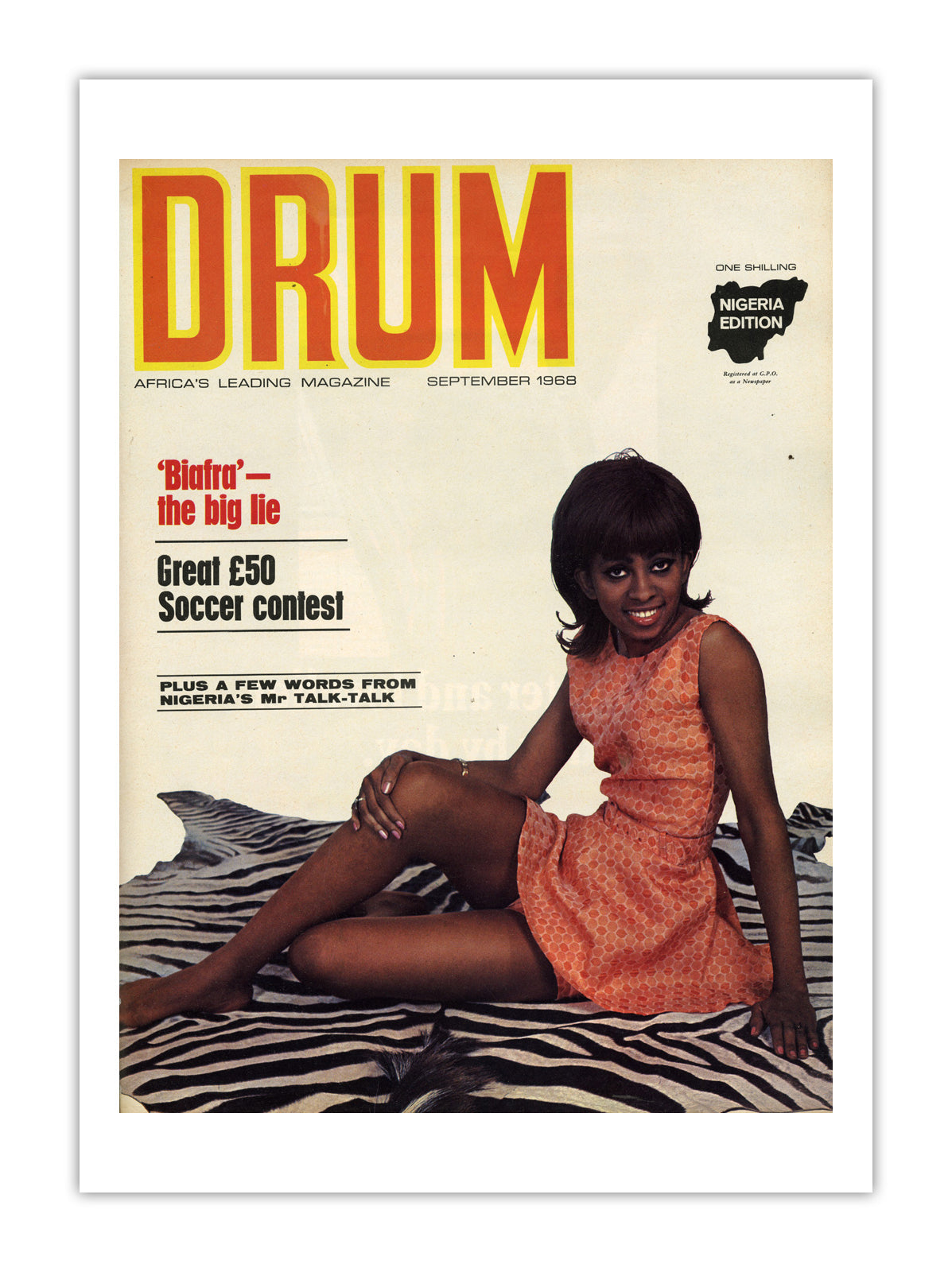 Nigeria Drum Magazine cover, September 1968 – archival poster print