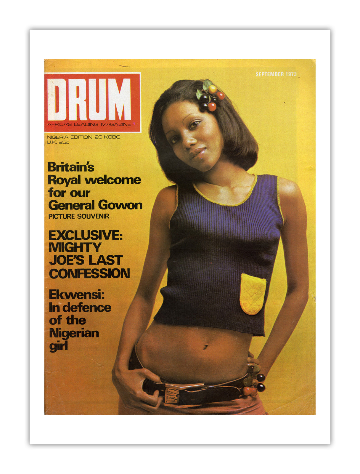 Nigeria Drum Magazine cover, September 1973 – archival poster print